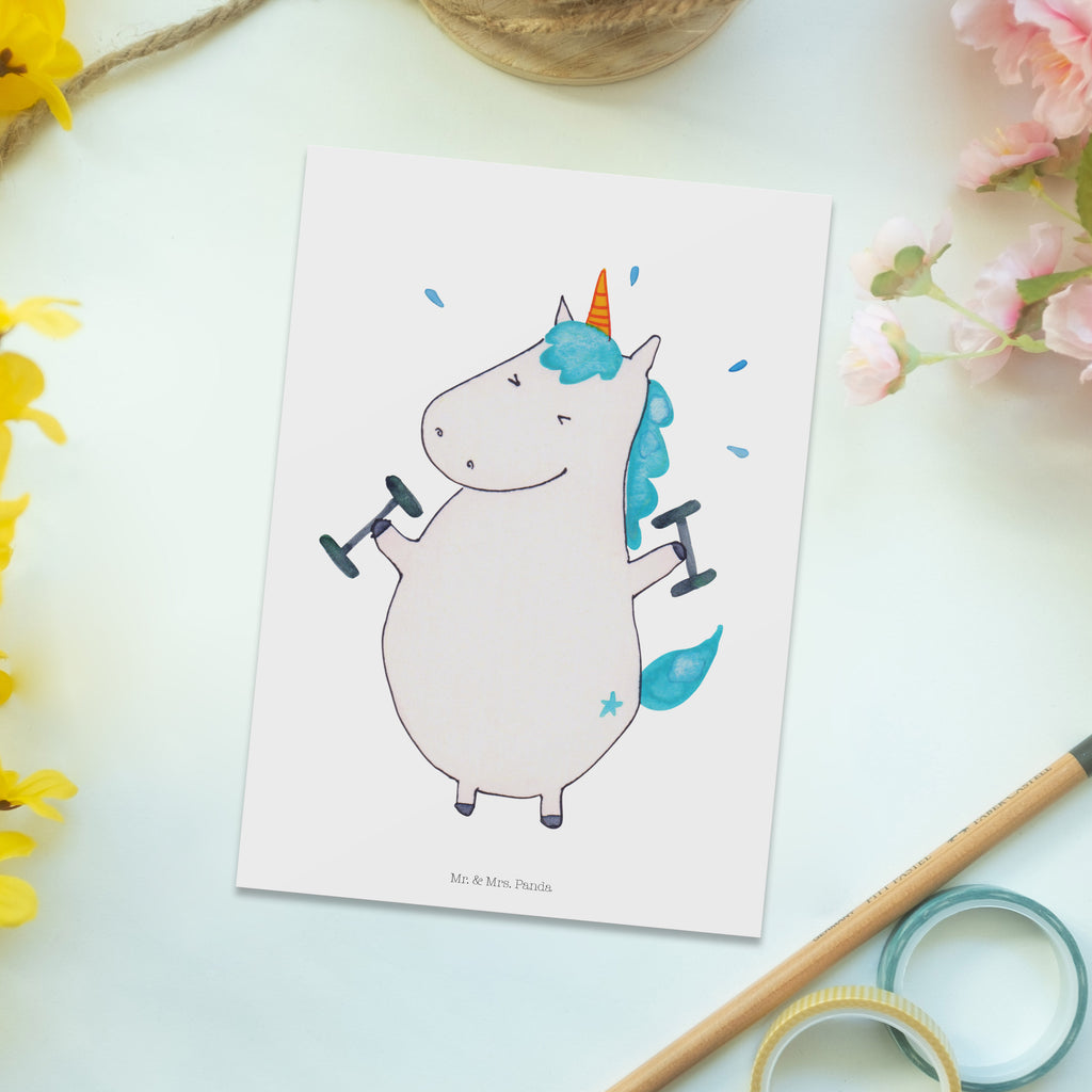 Postkarte Einhorn Fitness Postkarte, Karte, Geschenkkarte, Grußkarte, Einladung, Ansichtskarte, Geburtstagskarte, Einladungskarte, Dankeskarte, Ansichtskarten, Einladung Geburtstag, Einladungskarten Geburtstag, Einhorn, Einhörner, Einhorn Deko, Pegasus, Unicorn, Gym, Fitness, Fitnessstudio, Diät, Abnehmen, Sport, Pumpen, Geräte, Sixpack