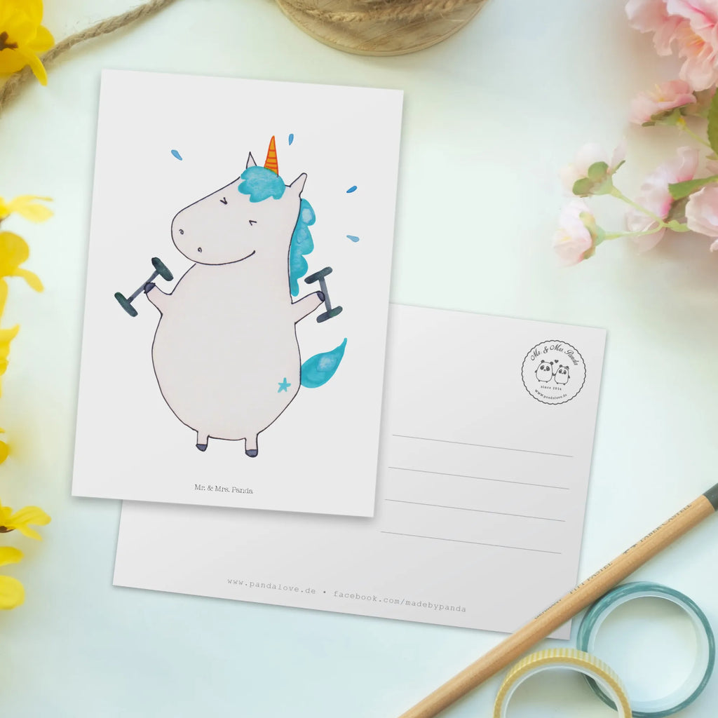 Postkarte Einhorn Fitness Postkarte, Karte, Geschenkkarte, Grußkarte, Einladung, Ansichtskarte, Geburtstagskarte, Einladungskarte, Dankeskarte, Ansichtskarten, Einladung Geburtstag, Einladungskarten Geburtstag, Einhorn, Einhörner, Einhorn Deko, Unicorn, Gym, Fitness, Fitnessstudio, Diät, Abnehmen, Sport, Pumpen, Geräte, Sixpack