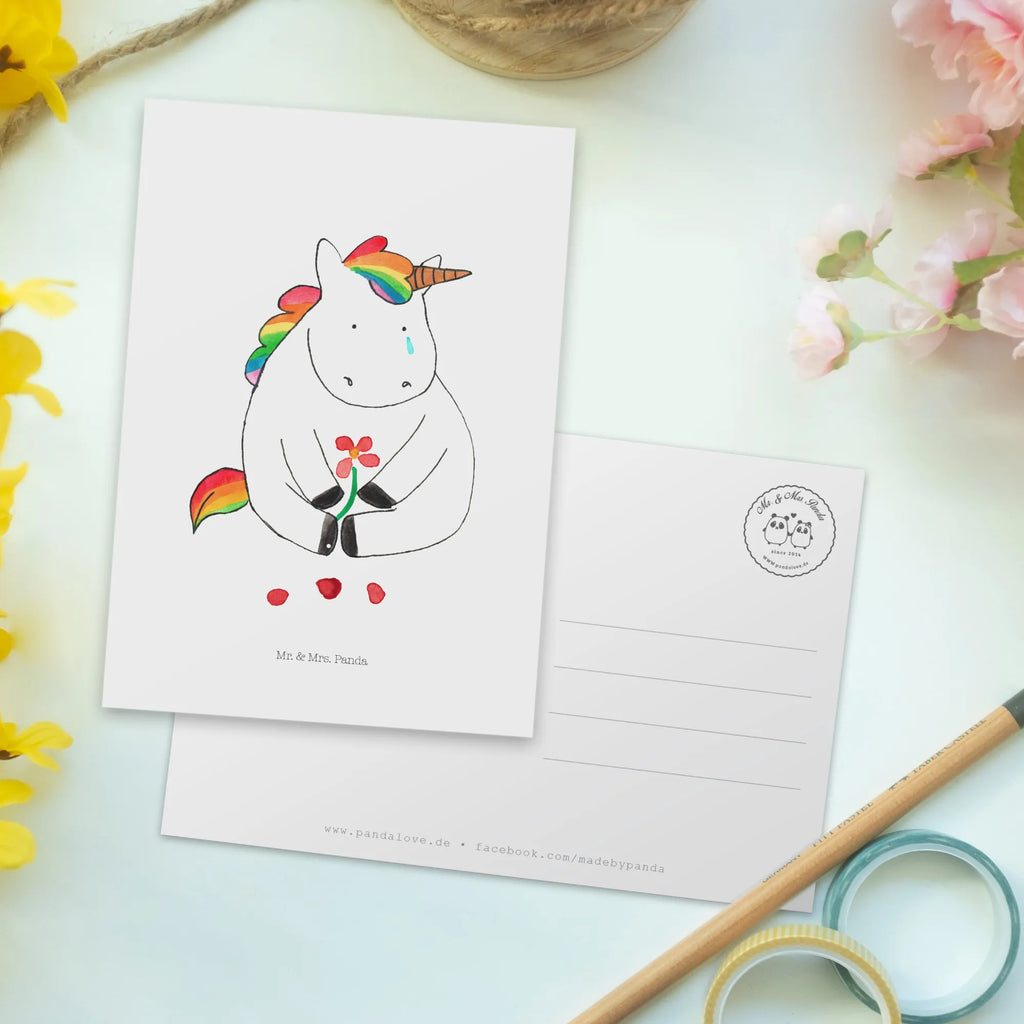 Postkarte Einhorn Traurig Postkarte, Karte, Geschenkkarte, Grußkarte, Einladung, Ansichtskarte, Geburtstagskarte, Einladungskarte, Dankeskarte, Ansichtskarten, Einladung Geburtstag, Einladungskarten Geburtstag, Einhorn, Einhörner, Einhorn Deko, Pegasus, Unicorn, Glitzer, Trösten. Freundschaft, Freunde, Liebe, Trauer, Blume