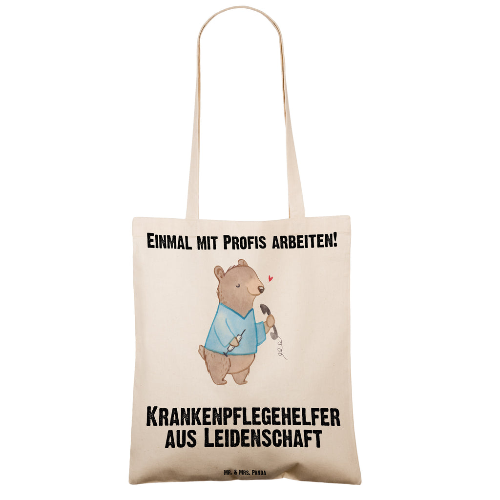 Tragetasche Krankenpflegehelfer aus Leidenschaft Beuteltasche, Beutel, Einkaufstasche, Jutebeutel, Stoffbeutel, Tasche, Shopper, Umhängetasche, Strandtasche, Schultertasche, Stofftasche, Tragetasche, Badetasche, Jutetasche, Einkaufstüte, Laptoptasche, Beruf, Ausbildung, Jubiläum, Abschied, Rente, Kollege, Kollegin, Geschenk, Schenken, Arbeitskollege, Mitarbeiter, Firma, Danke, Dankeschön, Krankenpflegehelfer, Pflegehelfer, Pflegekraft