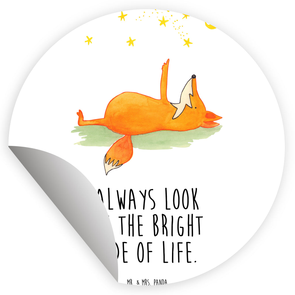 Rund Aufkleber Fuchs Sterne Sticker, Aufkleber, Etikett, Fuchs, Füchse, tröstende Worte, Spruch positiv, Spruch schön, Romantik, Always Look on the Bright Side of Life