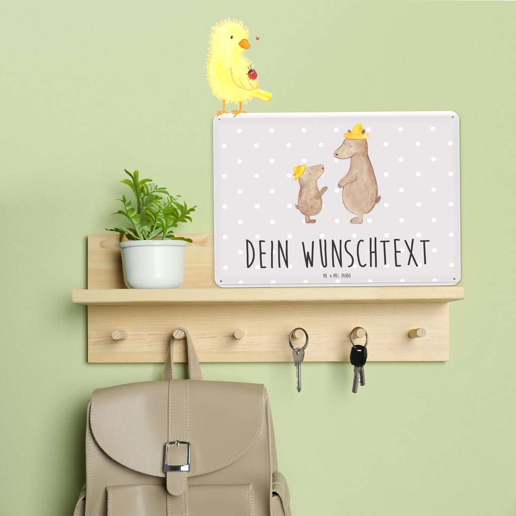 Personalisiertes Blechschild Bären mit Hut Blechschild, Metallschild, Geschenk Schild, Schild, Magnet-Metall-Schild, Deko Schild, Wandschild, Wand-Dekoration, Türschild, Familie, Vatertag, Muttertag, Bruder, Schwester, Mama, Papa, Oma, Opa, Bär, Bären, Vater, Papi, Paps, Dad, Daddy, Lieblingsmensch, Sohn, Söhne, Kind, Kinder, Vater-Sohn, Family, Vorbild