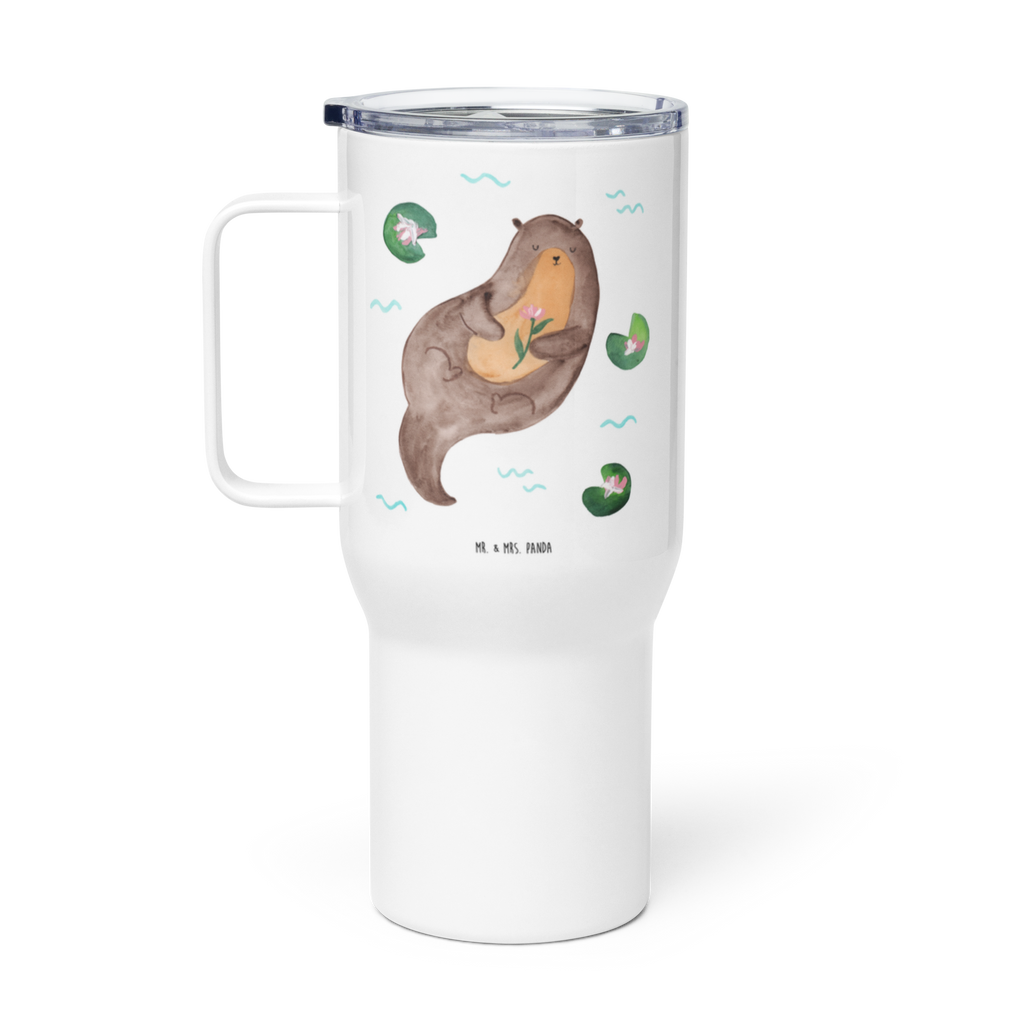 XXL Thermobecher Otter Seerose Thermobecher, XL Thermobecher, Reisebecher, XL Reisetasse, Großer Thermobecher, Autobecher, Jumbo Becher, Otter, Fischotter, Seeotter, Otter Seeotter See Otter