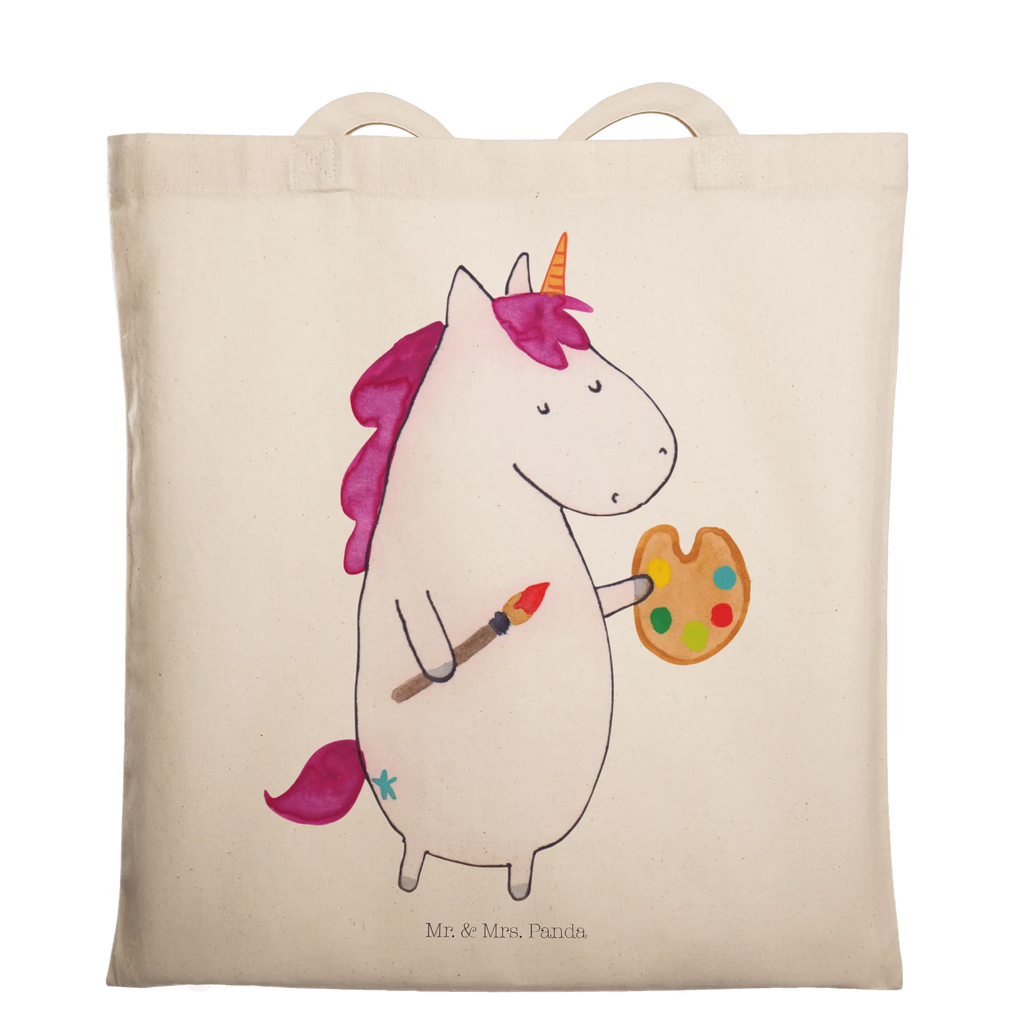 Tragetasche Einhorn Künstler Beuteltasche, Beutel, Einkaufstasche, Jutebeutel, Stoffbeutel, Tasche, Shopper, Umhängetasche, Strandtasche, Schultertasche, Stofftasche, Tragetasche, Badetasche, Jutetasche, Einkaufstüte, Laptoptasche, Einhorn, Einhörner, Einhorn Deko, Pegasus, Unicorn, Englisch, Künstler, Artist, Malen, Zeichnen, Welt, Farbe, Stift, Pinsel, Geschenk, Maler