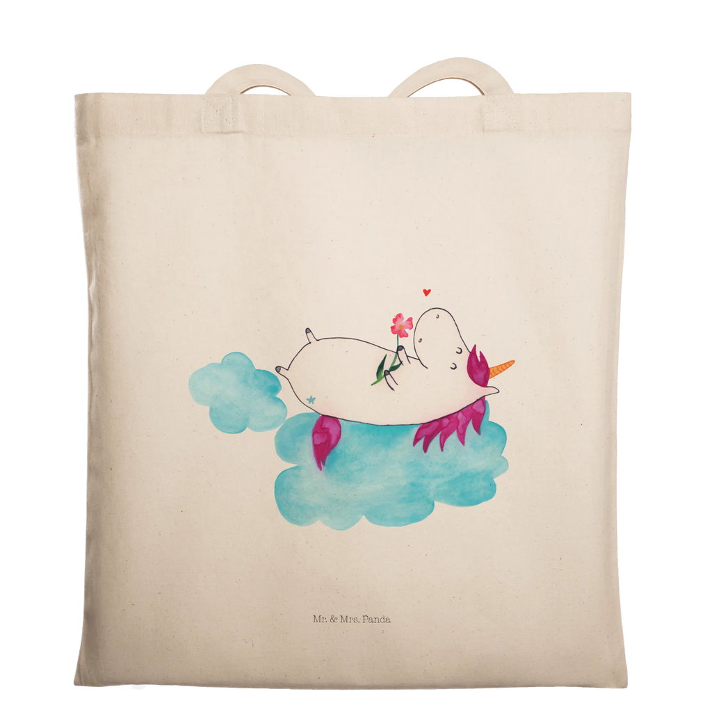 Tragetasche Einhorn verliebt auf Wolke Beuteltasche, Beutel, Einkaufstasche, Jutebeutel, Stoffbeutel, Tasche, Shopper, Umhängetasche, Strandtasche, Schultertasche, Stofftasche, Tragetasche, Badetasche, Jutetasche, Einkaufstüte, Laptoptasche, Einhorn, Einhörner, Einhorn Deko, Pegasus, Unicorn, verliebt, Liebe, Liebesbeweis, Freundin, Wolke