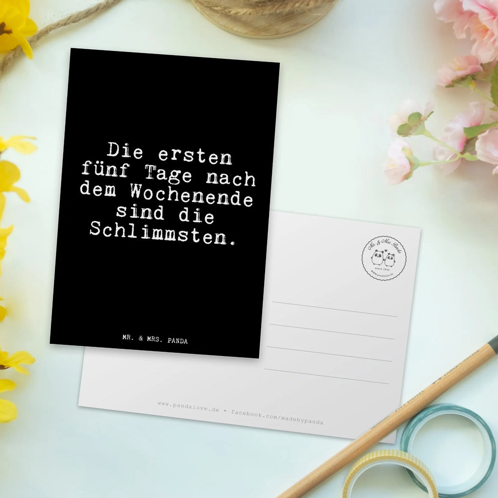 Postkarte Die ersten fünf Tage... Postkarte, Karte, Geschenkkarte, Grußkarte, Einladung, Ansichtskarte, Geburtstagskarte, Einladungskarte, Dankeskarte, Ansichtskarten, Einladung Geburtstag, Einladungskarten Geburtstag, Spruch, Sprüche, lustige Sprüche, Weisheiten, Zitate, Spruch Geschenke, Glizer Spruch Sprüche Weisheiten Zitate Lustig Weisheit Worte