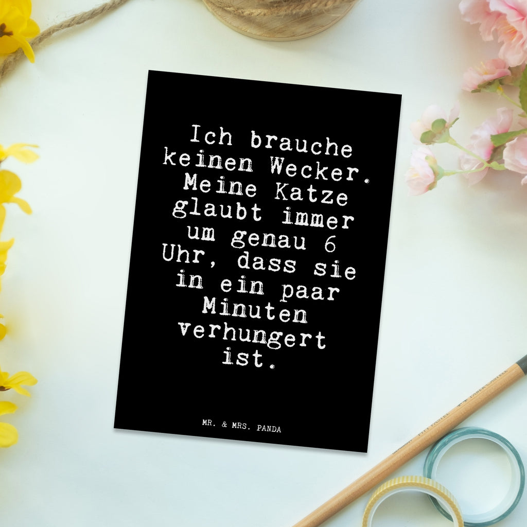 Postkarte Ich brauche keinen Wecker.... Postkarte, Karte, Geschenkkarte, Grußkarte, Einladung, Ansichtskarte, Geburtstagskarte, Einladungskarte, Dankeskarte, Ansichtskarten, Einladung Geburtstag, Einladungskarten Geburtstag, Spruch, Sprüche, lustige Sprüche, Weisheiten, Zitate, Spruch Geschenke, Glizer Spruch Sprüche Weisheiten Zitate Lustig Weisheit Worte