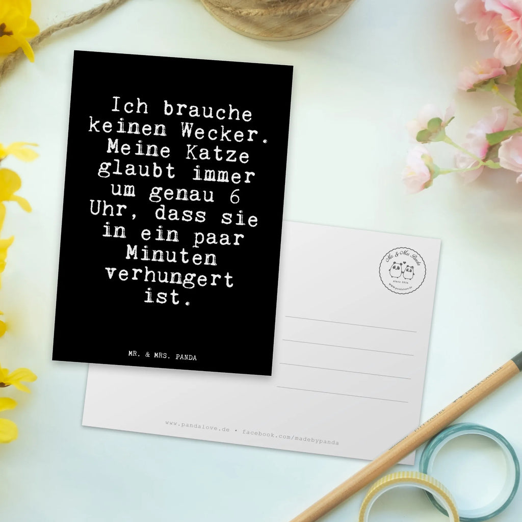 Postkarte Ich brauche keinen Wecker.... Postkarte, Karte, Geschenkkarte, Grußkarte, Einladung, Ansichtskarte, Geburtstagskarte, Einladungskarte, Dankeskarte, Ansichtskarten, Einladung Geburtstag, Einladungskarten Geburtstag, Spruch, Sprüche, lustige Sprüche, Weisheiten, Zitate, Spruch Geschenke, Glizer Spruch Sprüche Weisheiten Zitate Lustig Weisheit Worte