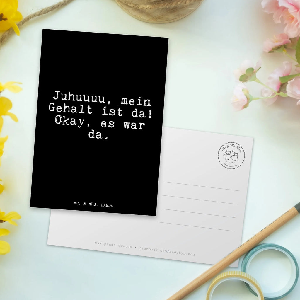 Postkarte Juhuuuu, mein Gehalt ist... Postkarte, Karte, Geschenkkarte, Grußkarte, Einladung, Ansichtskarte, Geburtstagskarte, Einladungskarte, Dankeskarte, Ansichtskarten, Einladung Geburtstag, Einladungskarten Geburtstag, Spruch, Sprüche, lustige Sprüche, Weisheiten, Zitate, Spruch Geschenke, Spruch Sprüche Weisheiten Zitate Lustig Weisheit Worte