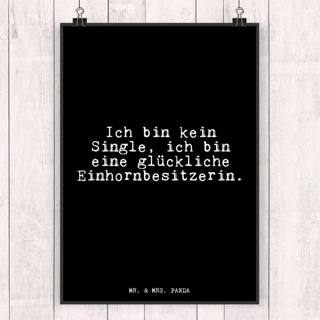 Poster Ich bin kein Single,... Poster, Wandposter, Bild, Wanddeko, Küchenposter, Kinderposter, Wanddeko Bild, Raumdekoration, Wanddekoration, Handgemaltes Poster, Mr. & Mrs. Panda Poster, Designposter, Kunstdruck, Posterdruck, Spruch, Sprüche, lustige Sprüche, Weisheiten, Zitate, Spruch Geschenke, Glizer Spruch Sprüche Weisheiten Zitate Lustig Weisheit Worte