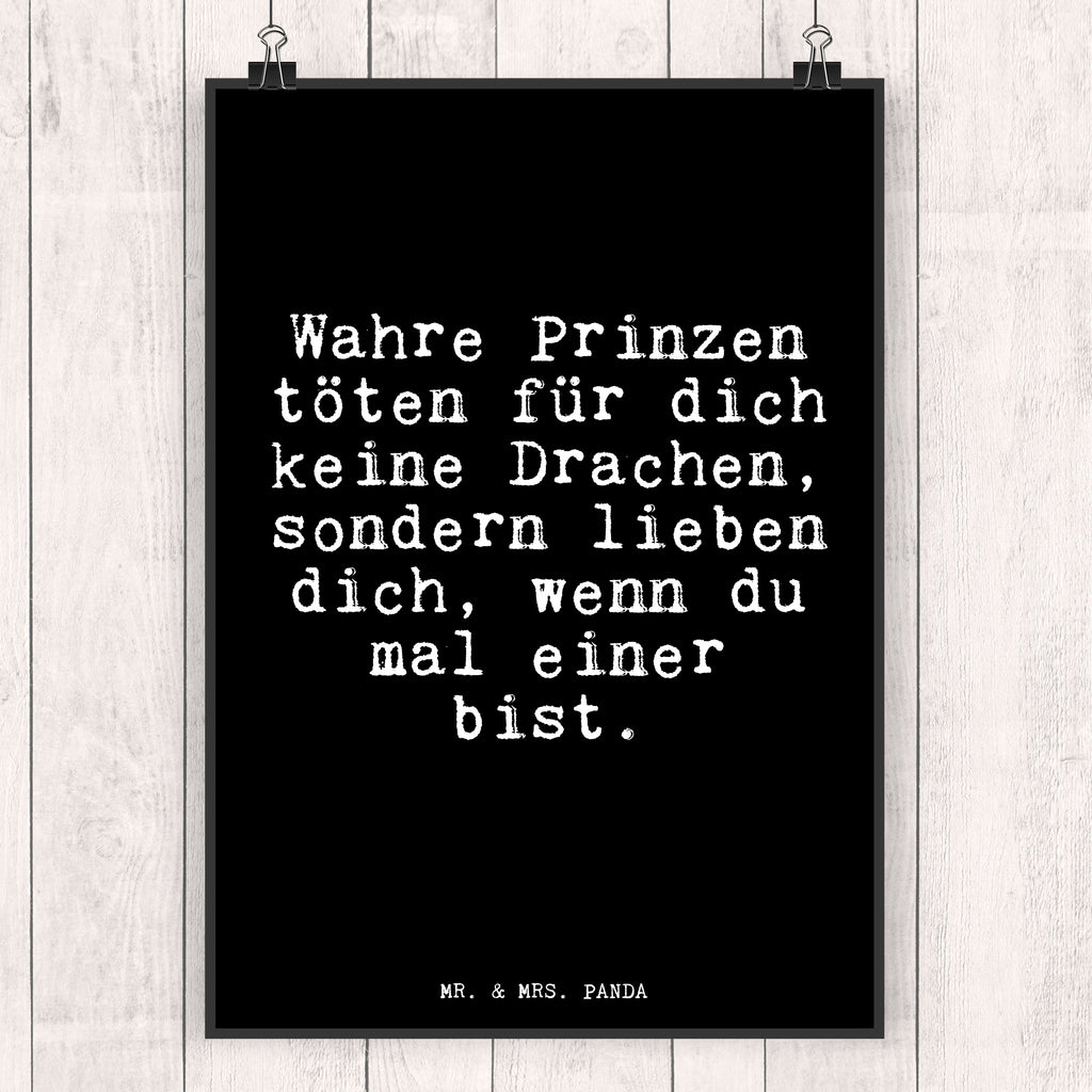 Poster Wahre Prinzen töten für... Poster, Wandposter, Bild, Wanddeko, Küchenposter, Kinderposter, Wanddeko Bild, Raumdekoration, Wanddekoration, Handgemaltes Poster, Mr. & Mrs. Panda Poster, Designposter, Kunstdruck, Posterdruck, Spruch, Sprüche, lustige Sprüche, Weisheiten, Zitate, Spruch Geschenke, Glizer Spruch Sprüche Weisheiten Zitate Lustig Weisheit Worte