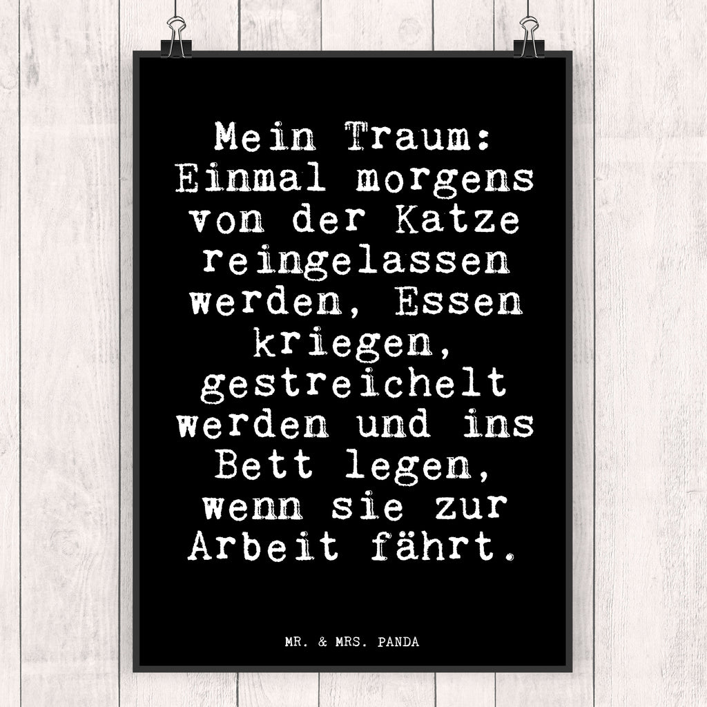 Poster Mein Traum: Einmal morgens... Poster, Wandposter, Bild, Wanddeko, Küchenposter, Kinderposter, Wanddeko Bild, Raumdekoration, Wanddekoration, Handgemaltes Poster, Mr. & Mrs. Panda Poster, Designposter, Kunstdruck, Posterdruck, Spruch, Sprüche, lustige Sprüche, Weisheiten, Zitate, Spruch Geschenke, Glizer Spruch Sprüche Weisheiten Zitate Lustig Weisheit Worte