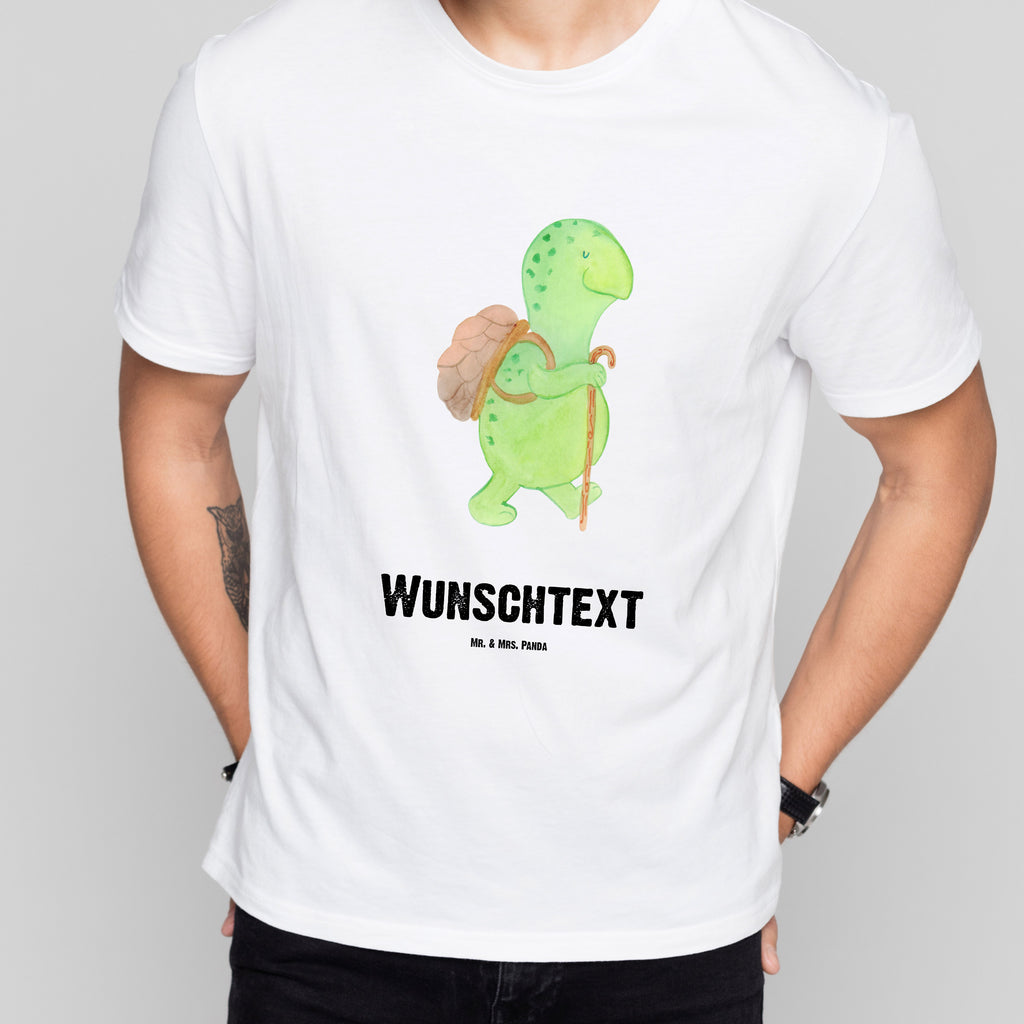 Personalisiertes T-Shirt Schildkröte Wanderer T-Shirt Personalisiert, T-Shirt mit Namen, T-Shirt mit Aufruck, Männer, Frauen, Wunschtext, Bedrucken, Schildkröte, Schildkröten, Motivation, Motivationsspruch, Motivationssprüche, Neuanfang