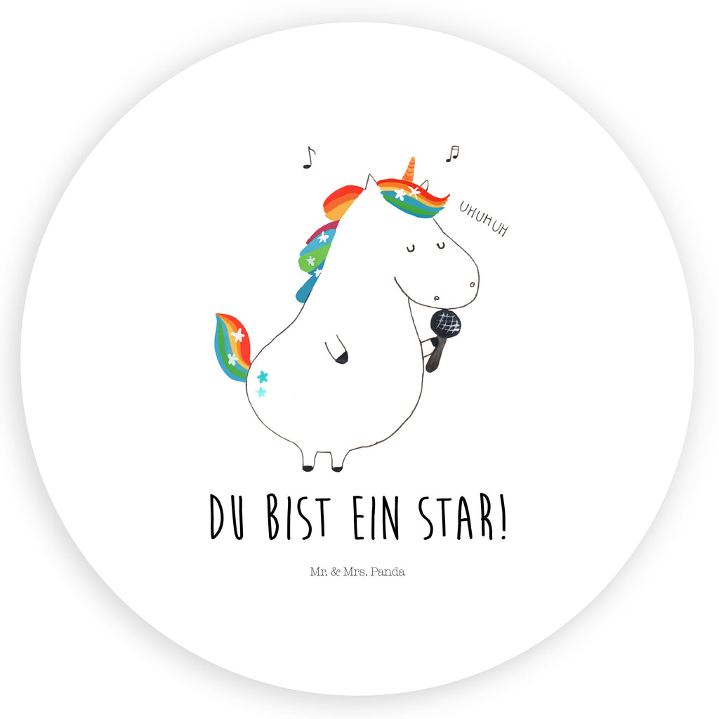 Rund Aufkleber Einhorn Sänger Sticker, Aufkleber, Etikett, Einhorn, Einhörner, Einhorn Deko, Pegasus, Unicorn, Glitzer, Konfetti, Party, Geburtstag, Feier, Fest, Disco, Sängerin, Sänger, Freundin