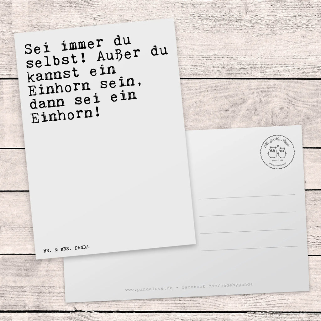 Postkarte Sprüche und Zitate Sei immer du selbst! Außer du kannst ein Einhorn sein, dann sei ein Einhorn! Postkarte, Karte, Geschenkkarte, Grußkarte, Einladung, Ansichtskarte, Geburtstagskarte, Einladungskarte, Dankeskarte, Ansichtskarten, Einladung Geburtstag, Einladungskarten Geburtstag, Spruch, Sprüche, lustige Sprüche, Weisheiten, Zitate, Spruch Geschenke, Spruch Sprüche Weisheiten Zitate Lustig Weisheit Worte