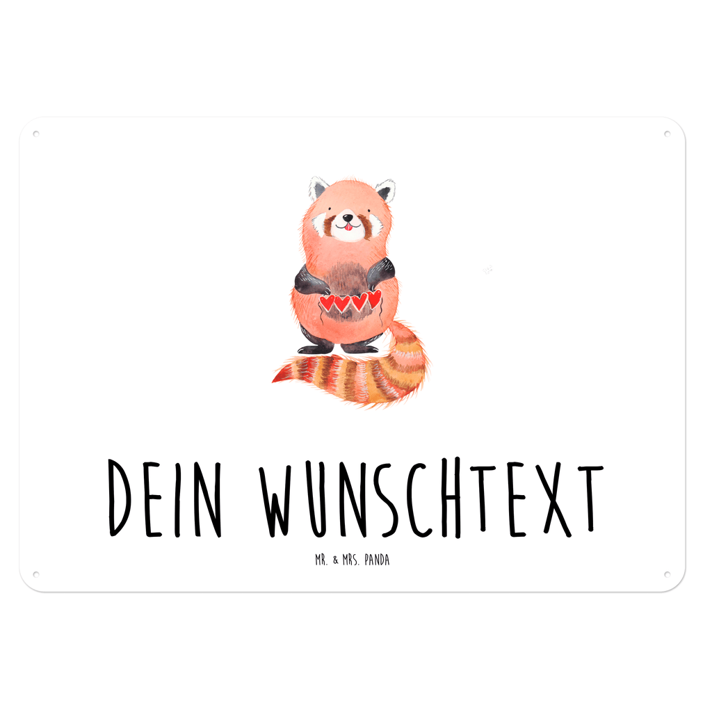 Personalisiertes Blechschild Roter Panda Blechschild, Metallschild, Geschenk Schild, Schild, Magnet-Metall-Schild, Deko Schild, Wandschild, Wand-Dekoration, Türschild, Tiermotive, Gute Laune, lustige Sprüche, Tiere, Panda, Liebe, Rot, Herz, Liebling, Lieblingsmensch