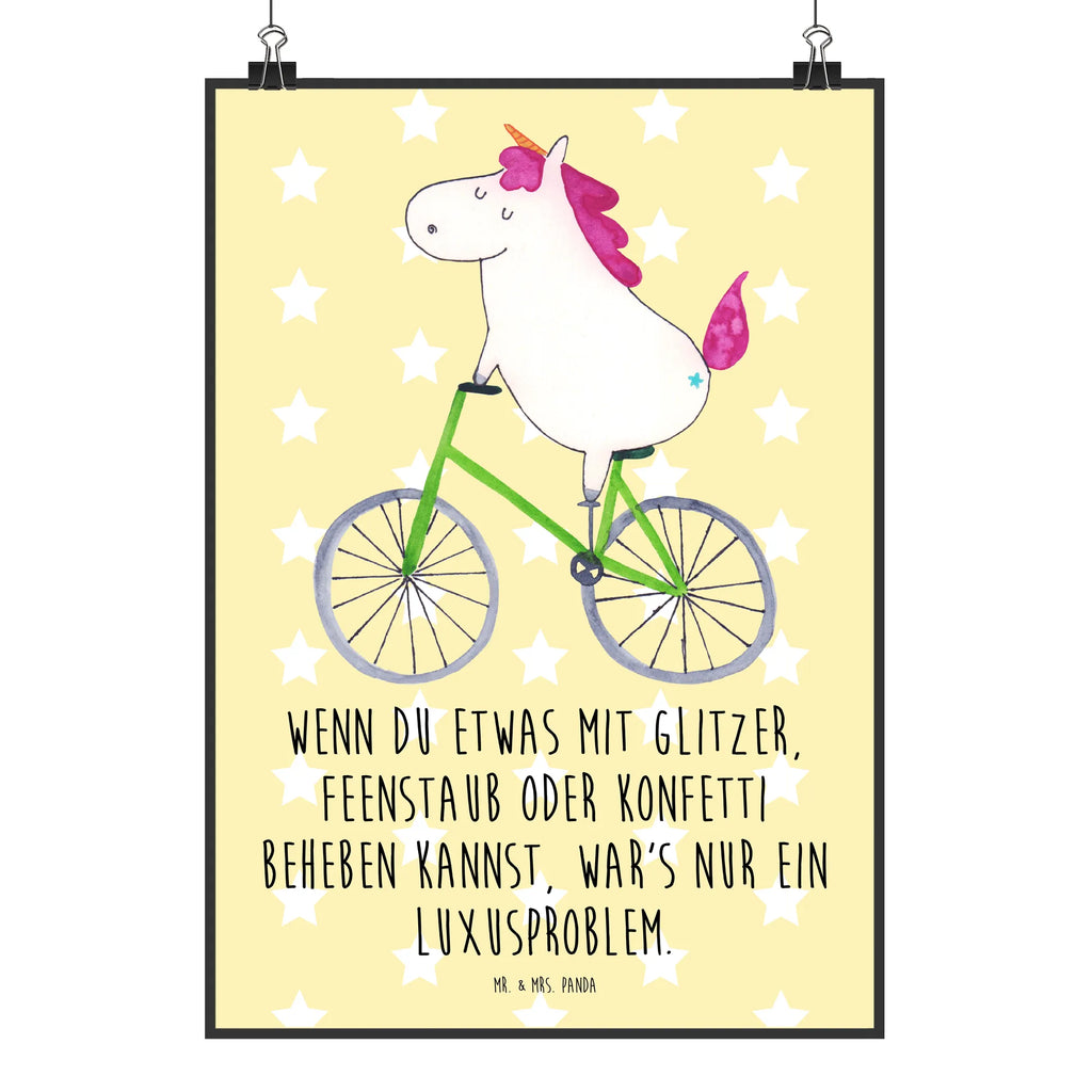 Poster Einhorn Radfahrer Poster, Wandposter, Bild, Wanddeko, Küchenposter, Kinderposter, Wanddeko Bild, Raumdekoration, Wanddekoration, Handgemaltes Poster, Mr. & Mrs. Panda Poster, Designposter, Kunstdruck, Posterdruck, Einhorn, Einhörner, Einhorn Deko, Unicorn, Radfahren, Radfahrer, Rad, Bike, Feenstaub, Konfetti, Luxusproblem, Kummer, Liebeskummer