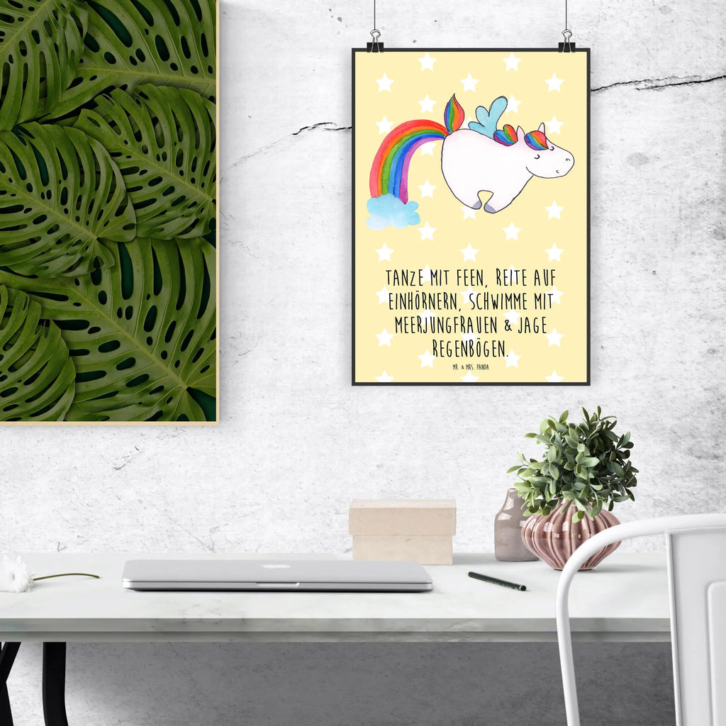 Poster Einhorn Fliegendes Pferd Poster, Wandposter, Bild, Wanddeko, Küchenposter, Kinderposter, Wanddeko Bild, Raumdekoration, Wanddekoration, Handgemaltes Poster, Mr. & Mrs. Panda Poster, Designposter, Kunstdruck, Posterdruck, Einhorn, Einhörner, Einhorn Deko, Unicorn, Regenbogen, Spielen, Realität, Glitzer, Erwachsenwerden