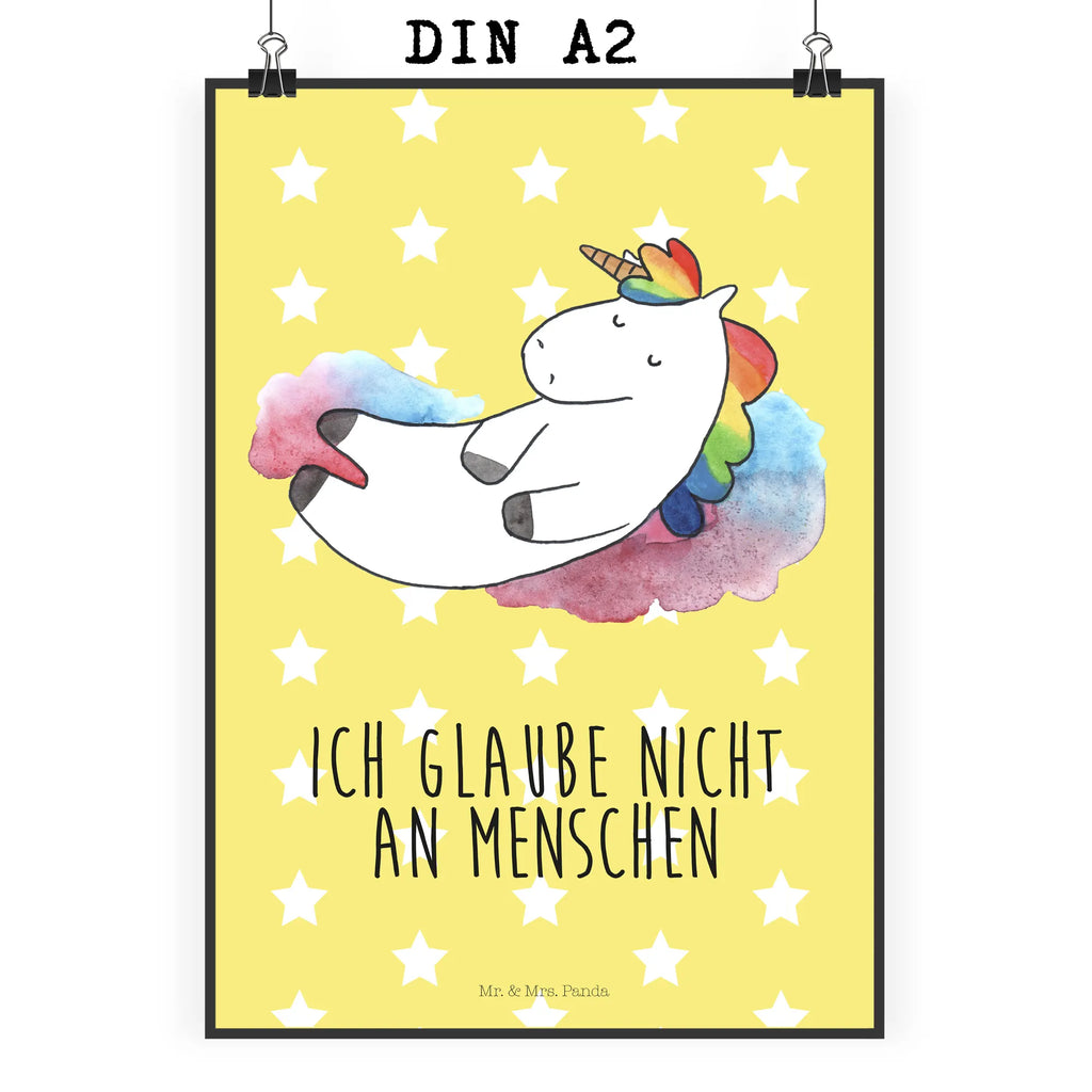 Poster Einhorn Wolke 7 Poster, Wandposter, Bild, Wanddeko, Küchenposter, Kinderposter, Wanddeko Bild, Raumdekoration, Wanddekoration, Handgemaltes Poster, Mr. & Mrs. Panda Poster, Designposter, Kunstdruck, Posterdruck, Einhorn, Einhörner, Einhorn Deko, Pegasus, Unicorn, verliebt, Menschen, witzig, lustig, Geschenk, Glaube, Realität, Lächeln