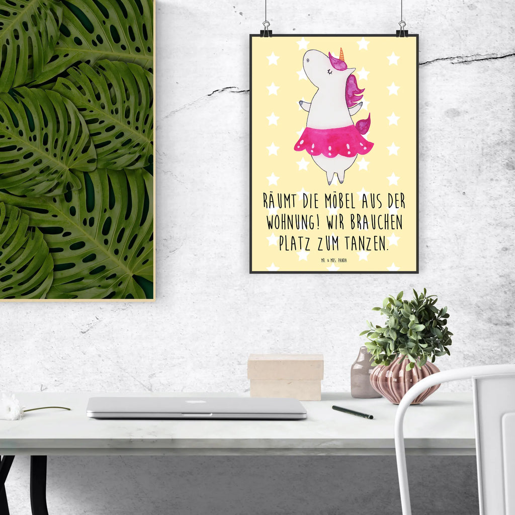 Poster Einhorn Ballerina Poster, Wandposter, Bild, Wanddeko, Küchenposter, Kinderposter, Wanddeko Bild, Raumdekoration, Wanddekoration, Handgemaltes Poster, Mr. & Mrs. Panda Poster, Designposter, Kunstdruck, Posterdruck, Einhorn, Einhörner, Einhorn Deko, Pegasus, Unicorn, Tanzen, Ballerina, Party, Wohnung, Spaß, Feiern, Geburtstag, Tänzerin, Lebenslust, Lebensfreude