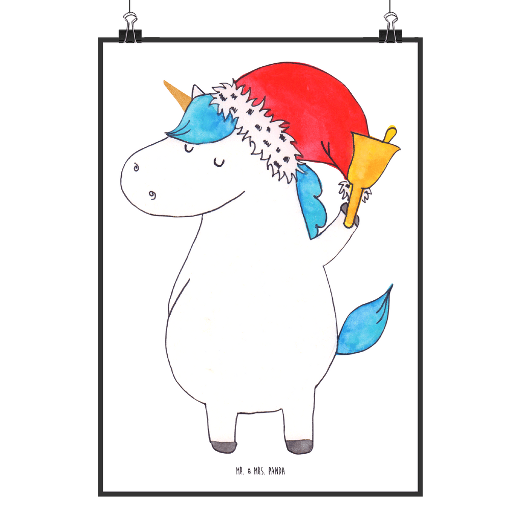 Poster Einhorn Weihnachtsmann Poster, Wandposter, Bild, Wanddeko, Küchenposter, Kinderposter, Wanddeko Bild, Raumdekoration, Wanddekoration, Handgemaltes Poster, Mr. & Mrs. Panda Poster, Designposter, Kunstdruck, Posterdruck, Einhorn, Einhörner, Einhorn Deko, Pegasus, Unicorn, Gin, Schokolade, Schoki, Weihnachten, Weihnachtsmann, Nikolaus, Wunschzettel, Wunschliste, Feenstaub