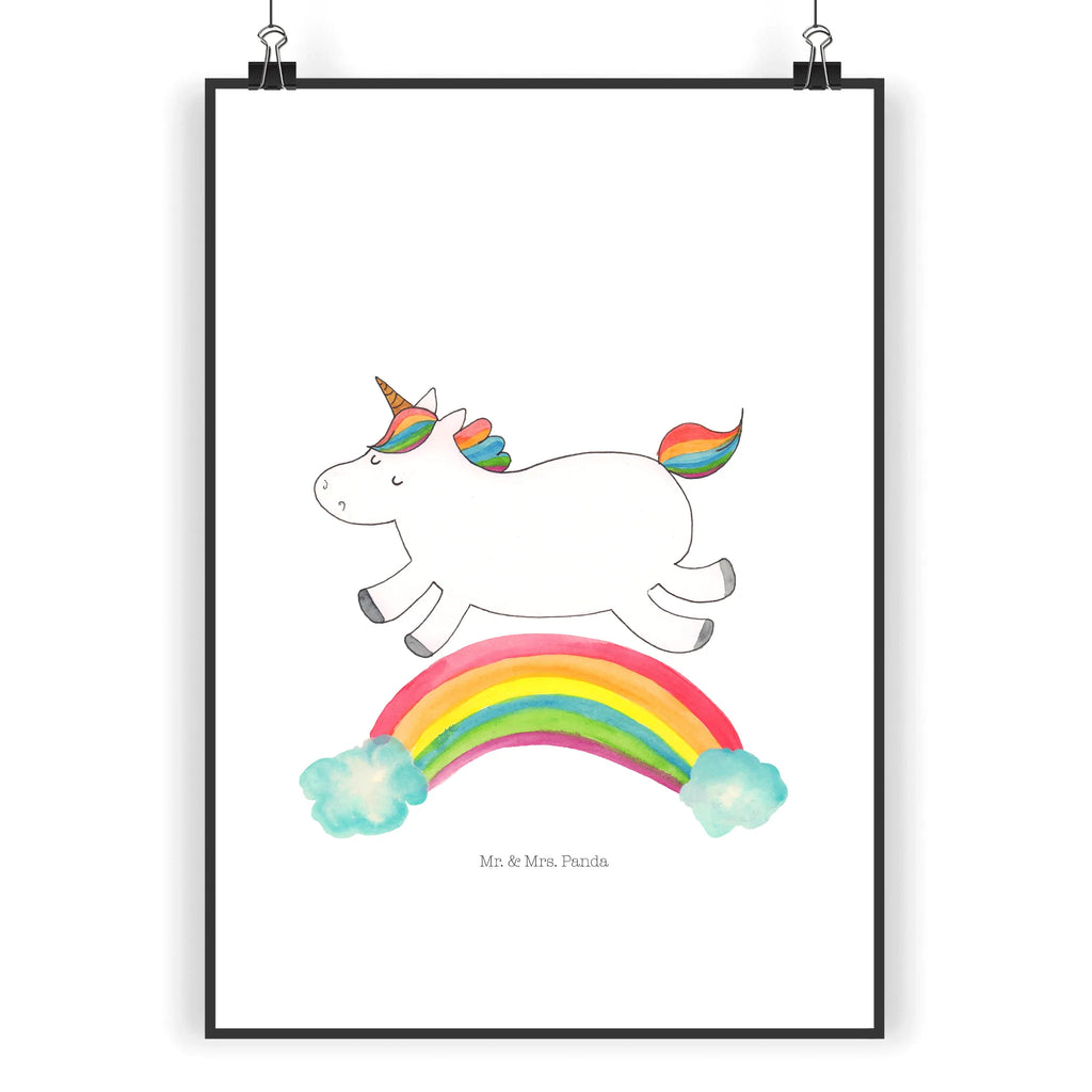 Poster Einhorn Regenbogen Poster, Wandposter, Bild, Wanddeko, Küchenposter, Kinderposter, Wanddeko Bild, Raumdekoration, Wanddekoration, Handgemaltes Poster, Mr. & Mrs. Panda Poster, Designposter, Kunstdruck, Posterdruck, Einhorn, Einhörner, Einhorn Deko, Unicorn, Regenbogen, Glitzer, Einhornpower, Erwachsenwerden, Einhornautobahn