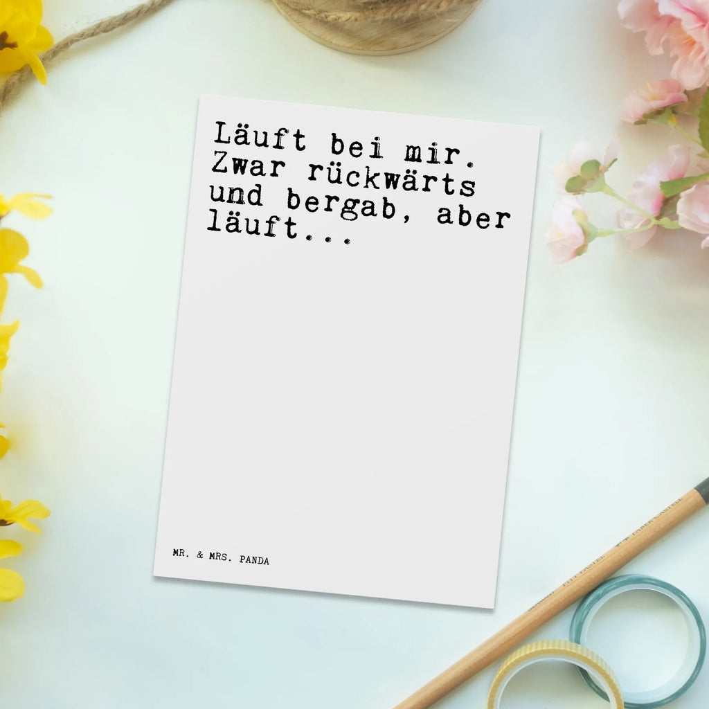 Postkarte Läuft bei mir. Zwar... Postkarte, Karte, Geschenkkarte, Grußkarte, Einladung, Ansichtskarte, Geburtstagskarte, Einladungskarte, Dankeskarte, Ansichtskarten, Einladung Geburtstag, Einladungskarten Geburtstag, Spruch, Sprüche, lustige Sprüche, Weisheiten, Zitate, Spruch Geschenke, Spruch Sprüche Weisheiten Zitate Lustig Weisheit Worte