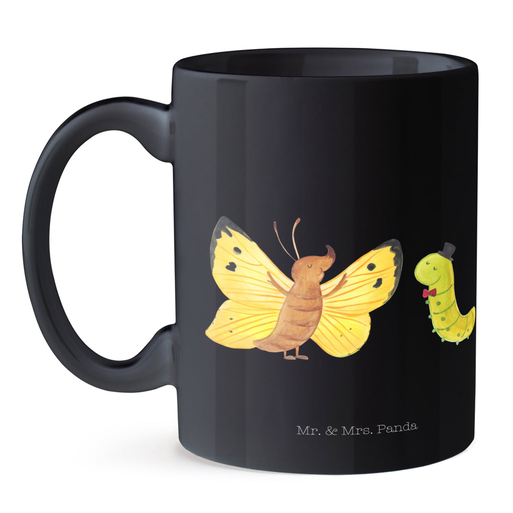 Tasse Raupe & Schmetterling Tasse, Kaffeetasse, Teetasse, Becher, Kaffeebecher, Teebecher, Keramiktasse, Porzellantasse, Büro Tasse, Geschenk Tasse, Tasse Sprüche, Tasse Motive, Kaffeetassen, Tasse bedrucken, Designer Tasse, Cappuccino Tassen, Schöne Teetassen, Tiermotive, Gute Laune, lustige Sprüche, Tiere, Raupe, Schmetterling, Zitronenfalter, Entwicklung, Erwachsen werden, Kokon, Hut, Hütchen, Schönheit, Aufwachsen