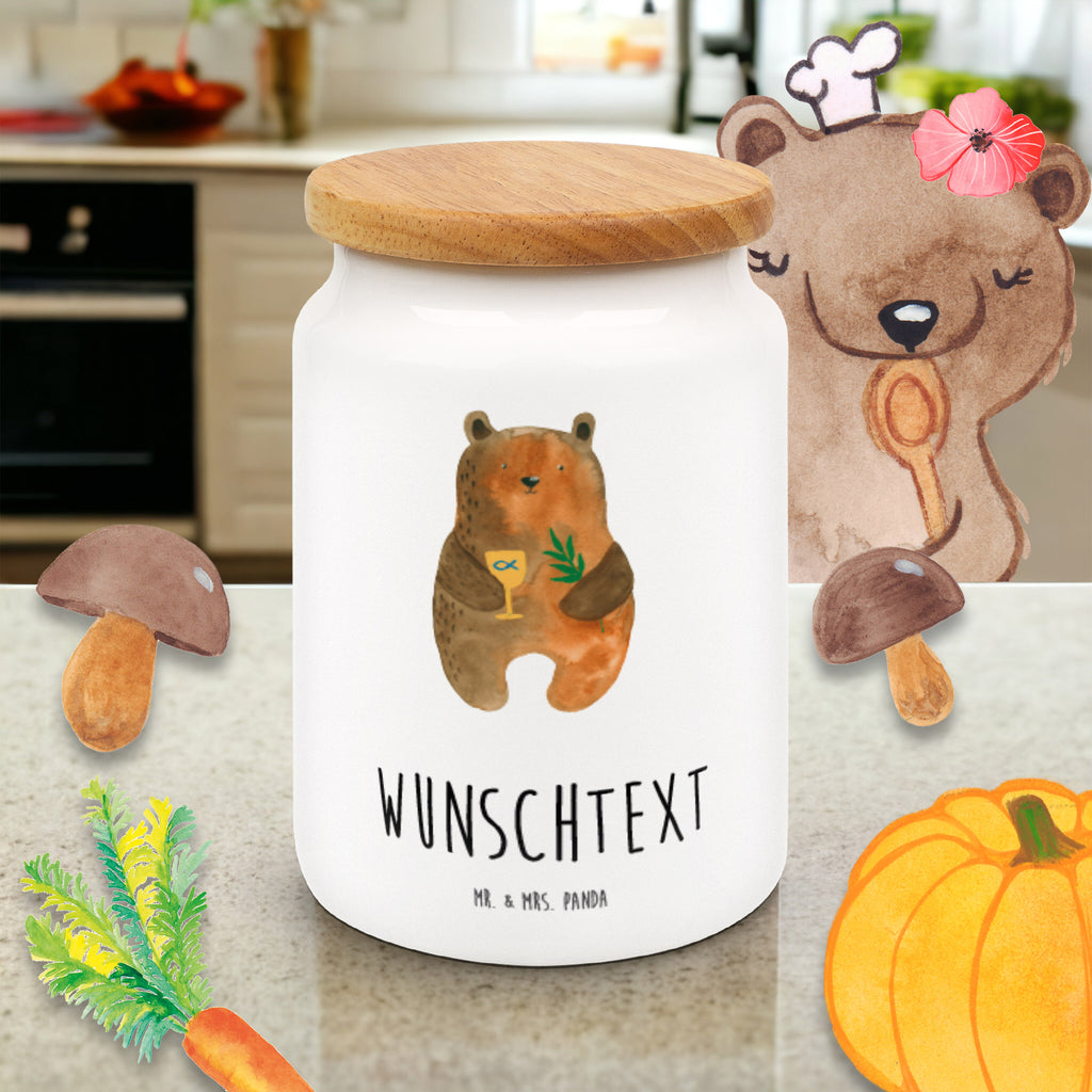 Personalisierte Vorratsdose Konfirmation-Bär Personalisierte Vorratsdose, Personalisierte Keksdose, Personalisierte Keramikdose, Personalisierte Leckerlidose, Personalisierte Dose, Personalisierter Vorratsbehälter, Personalisierte Aufbewahrungsdose, Bär, Teddy, Teddybär, Konfirmation, Kirche, evangelisch, Gottesdienst