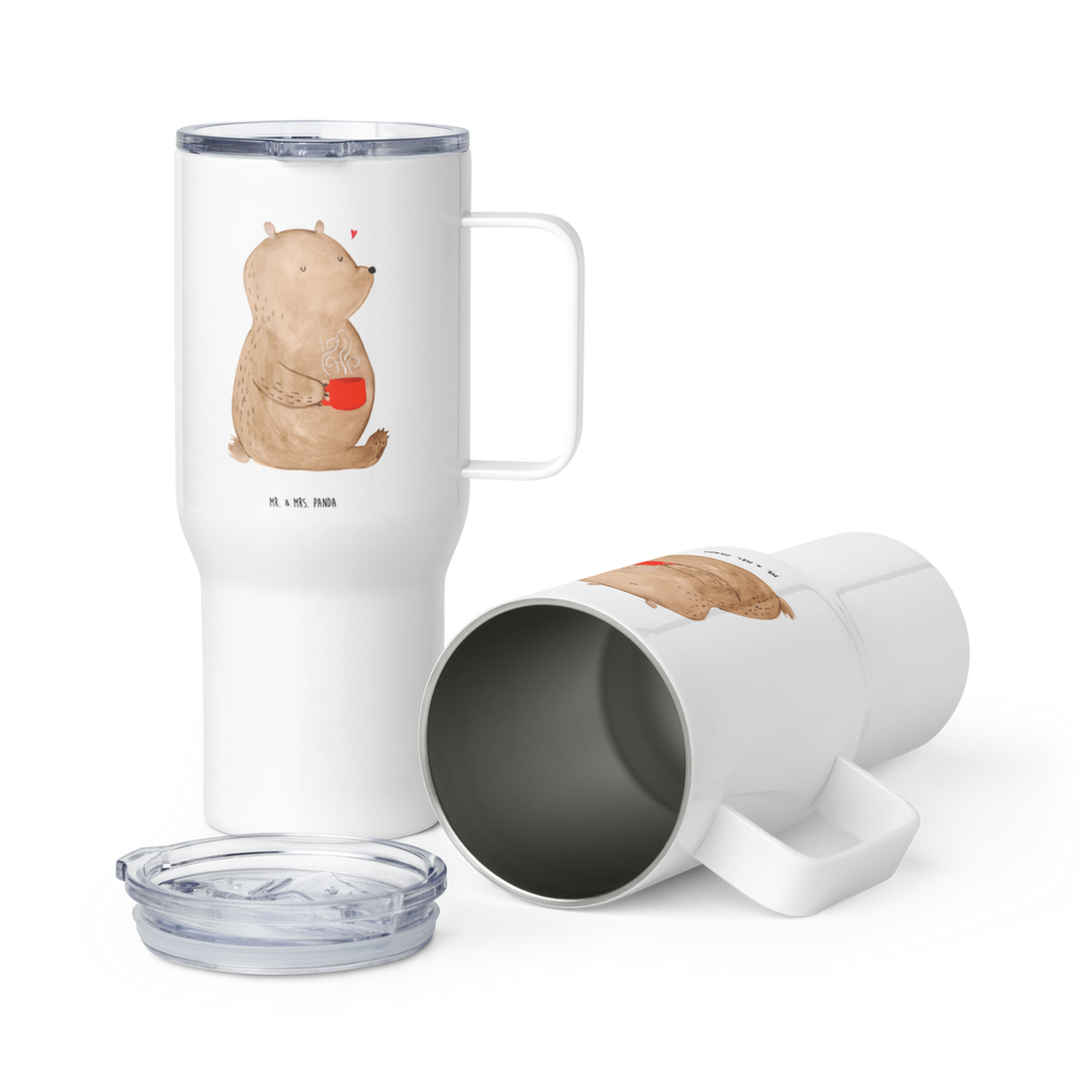 XXL Thermobecher Bär Kaffee Thermobecher, XL Thermobecher, Reisebecher, XL Reisetasse, Großer Thermobecher, Autobecher, Jumbo Becher, Bär, Teddy, Teddybär, Kaffee, Coffee, Bären, guten Morgen, Morgenroutine, Welt erobern, Welt retten, Motivation