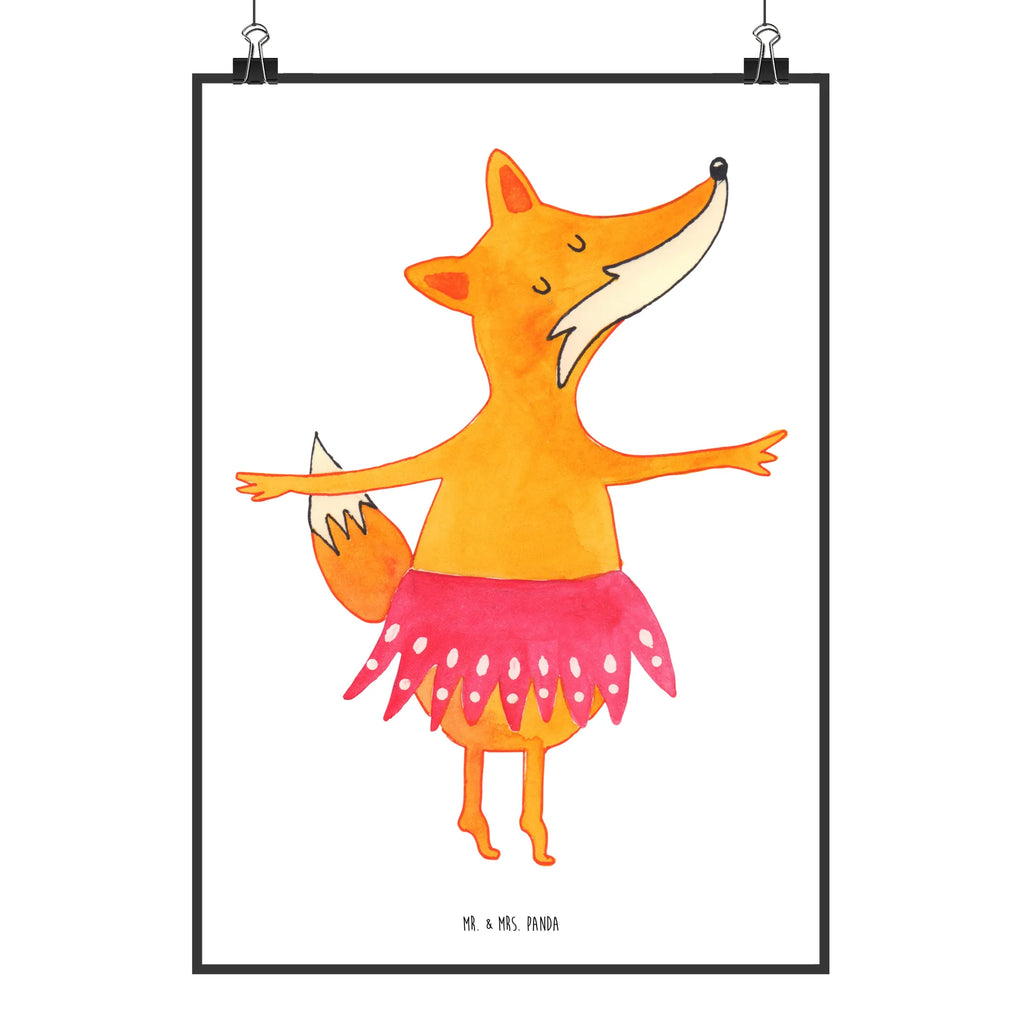 Poster Fuchs Ballerina Poster, Wandposter, Bild, Wanddeko, Küchenposter, Kinderposter, Wanddeko Bild, Raumdekoration, Wanddekoration, Handgemaltes Poster, Mr. & Mrs. Panda Poster, Designposter, Kunstdruck, Posterdruck, Fuchs, Fuchs Spruch, Füchse, Füchsin, Ballerina, Ballett, Tänzerin, Tanzen, Party, Einladung, Geburtstag