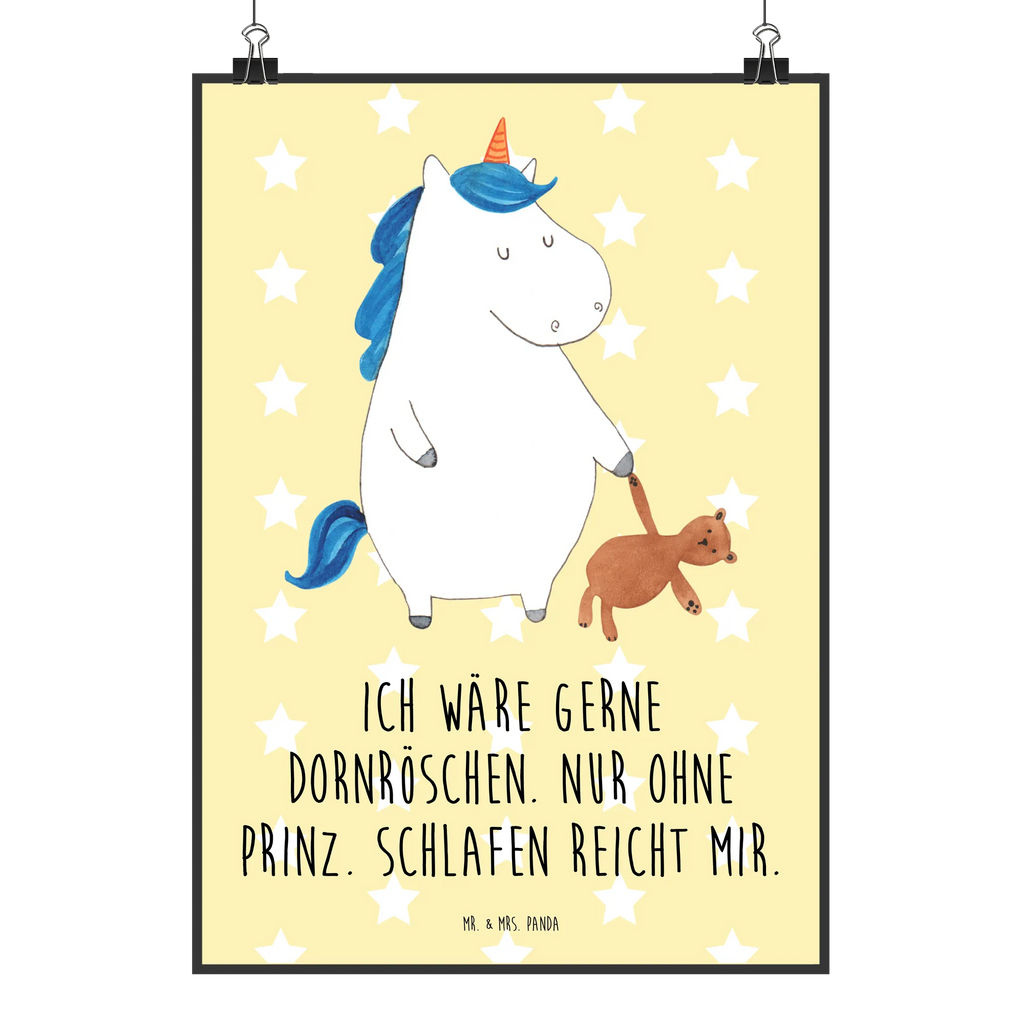 Poster Einhorn Teddy Poster, Wandposter, Bild, Wanddeko, Küchenposter, Kinderposter, Wanddeko Bild, Raumdekoration, Wanddekoration, Handgemaltes Poster, Mr. & Mrs. Panda Poster, Designposter, Kunstdruck, Posterdruck, Einhorn, Einhörner, Einhorn Deko, Pegasus, Unicorn, schlafen, gute Nacht, Single, Bett, Träumen, Freundin, Singleleben