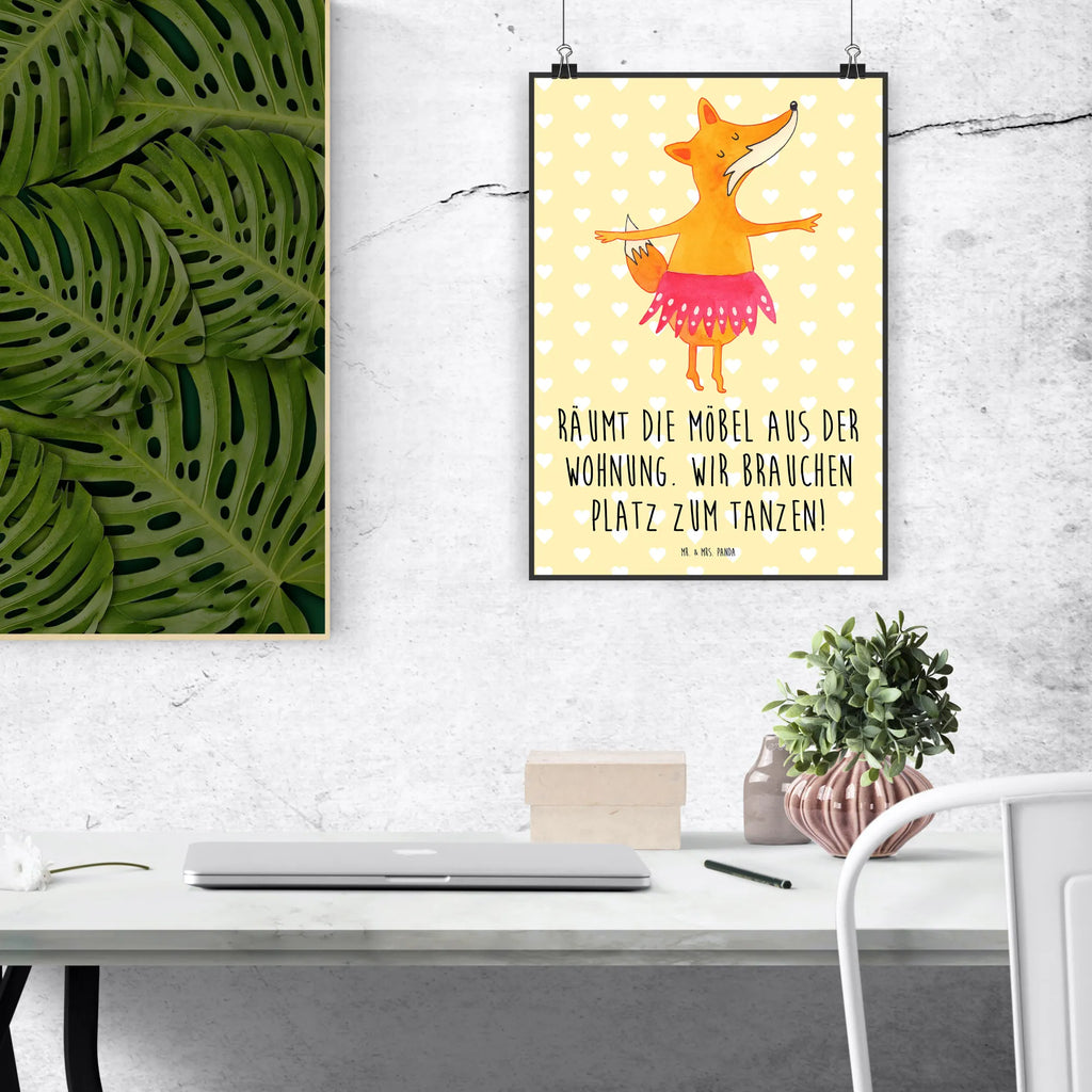 Poster Fuchs Ballerina Poster, Wandposter, Bild, Wanddeko, Küchenposter, Kinderposter, Wanddeko Bild, Raumdekoration, Wanddekoration, Handgemaltes Poster, Mr. & Mrs. Panda Poster, Designposter, Kunstdruck, Posterdruck, Fuchs, Fuchs Spruch, Füchse, Füchsin, Ballerina, Ballett, Tänzerin, Tanzen, Party, Einladung, Geburtstag