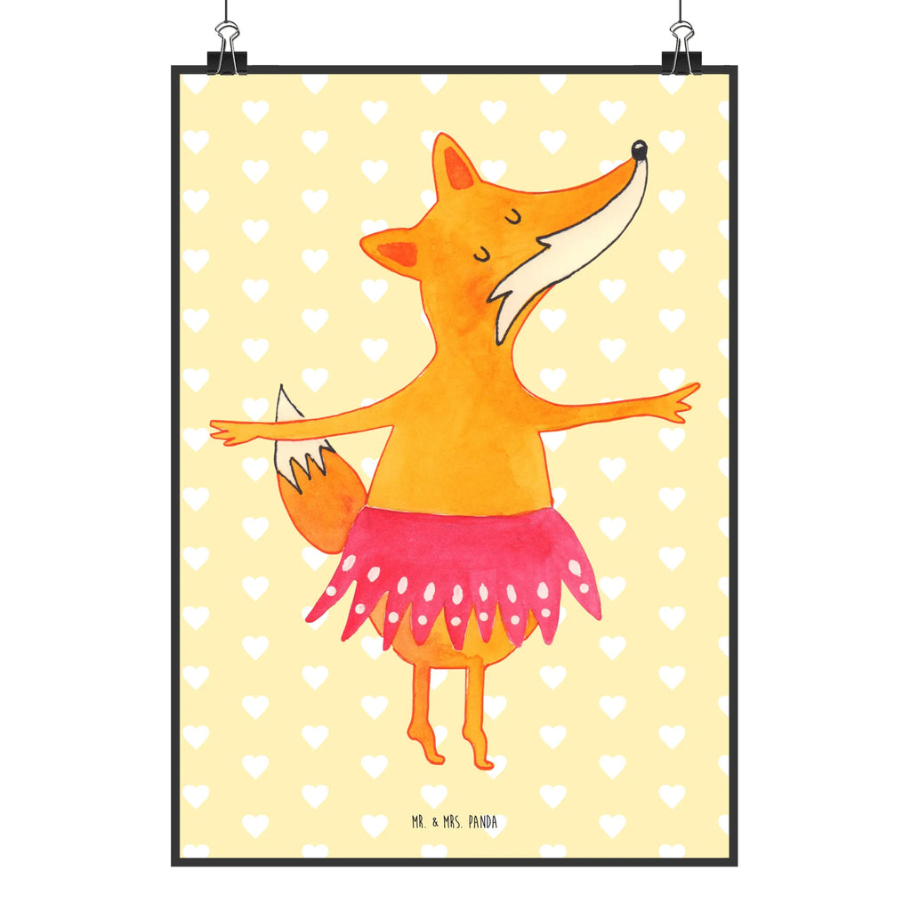 Poster Fuchs Ballerina Poster, Wandposter, Bild, Wanddeko, Küchenposter, Kinderposter, Wanddeko Bild, Raumdekoration, Wanddekoration, Handgemaltes Poster, Mr. & Mrs. Panda Poster, Designposter, Kunstdruck, Posterdruck, Fuchs, Fuchs Spruch, Füchse, Füchsin, Ballerina, Ballett, Tänzerin, Tanzen, Party, Einladung, Geburtstag