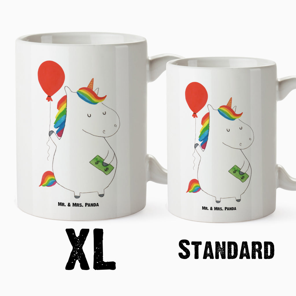 XL Tasse Einhorn Luftballon XL Tasse, Große Tasse, Grosse Kaffeetasse, XL Becher, XL Teetasse, spülmaschinenfest, Jumbo Tasse, Groß, Einhorn, Einhörner, Einhorn Deko, Pegasus, Unicorn, Luftballon, Geld, Lebenslust, Freude, Geschenk, Freundin