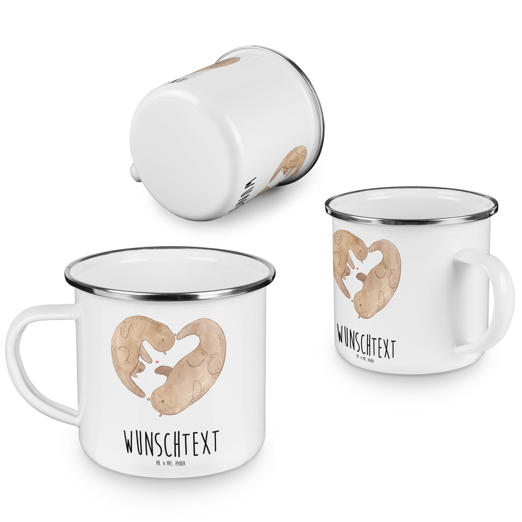 Personalisierte Emaille Tasse Otter Herz Emaille Tasse personalisiert, Emaille Tasse mit Namen, Campingtasse personalisiert, Namenstasse, Campingtasse bedrucken, Campinggeschirr personalsisert, tasse mit namen, personalisierte tassen, personalisierte tasse, tasse selbst gestalten, tasse bedrucken, tassen bedrucken, Otter, Fischotter, Seeotter, Liebe, Herz, Liebesbeweis, Liebesgeschenk, Bessere Hälfte, Love you, Jahrestag, Hochzeitstag, Verlobung, gemeinsames Leben