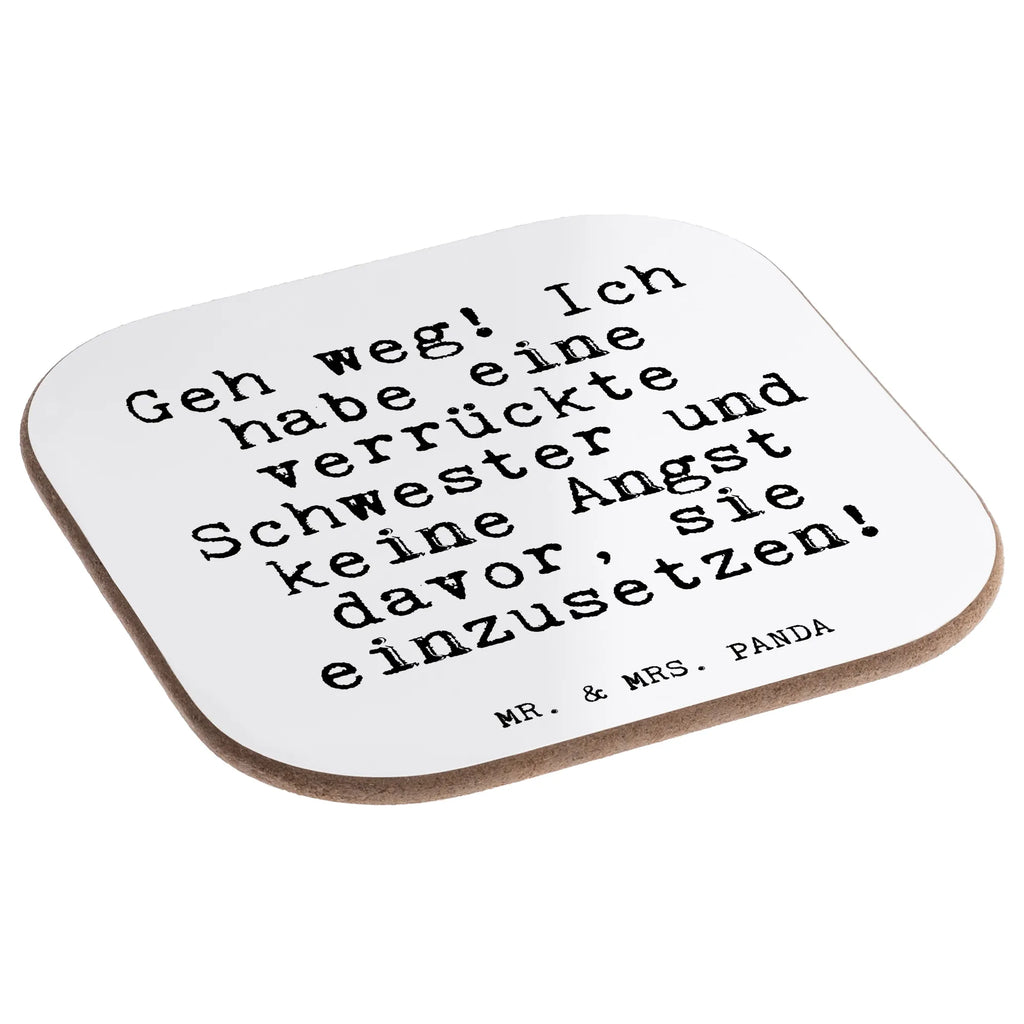 Quadratische Untersetzer Fun Talk Geh weg! Ich habe eine verrückte Schwester und keine Angst davor, sie einzusetzen! Untersetzer, Bierdeckel, Glasuntersetzer, Untersetzer Gläser, Getränkeuntersetzer, Untersetzer aus Holz, Untersetzer für Gläser, Korkuntersetzer, Untersetzer Holz, Holzuntersetzer, Tassen Untersetzer, Untersetzer Design, Spruch, Sprüche, lustige Sprüche, Weisheiten, Zitate, Spruch Geschenke, Glizer Spruch Sprüche Weisheiten Zitate Lustig Weisheit Worte