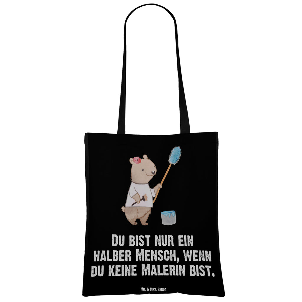 Tragetasche Malerin mit Herz Beuteltasche, Beutel, Einkaufstasche, Jutebeutel, Stoffbeutel, Tasche, Shopper, Umhängetasche, Strandtasche, Schultertasche, Stofftasche, Tragetasche, Badetasche, Jutetasche, Einkaufstüte, Laptoptasche, Beruf, Ausbildung, Jubiläum, Abschied, Rente, Kollege, Kollegin, Geschenk, Schenken, Arbeitskollege, Mitarbeiter, Firma, Danke, Dankeschön, Maler, Malermeisterin, Gesellenprüfung, Meisterprüfung, Malerbetrieb