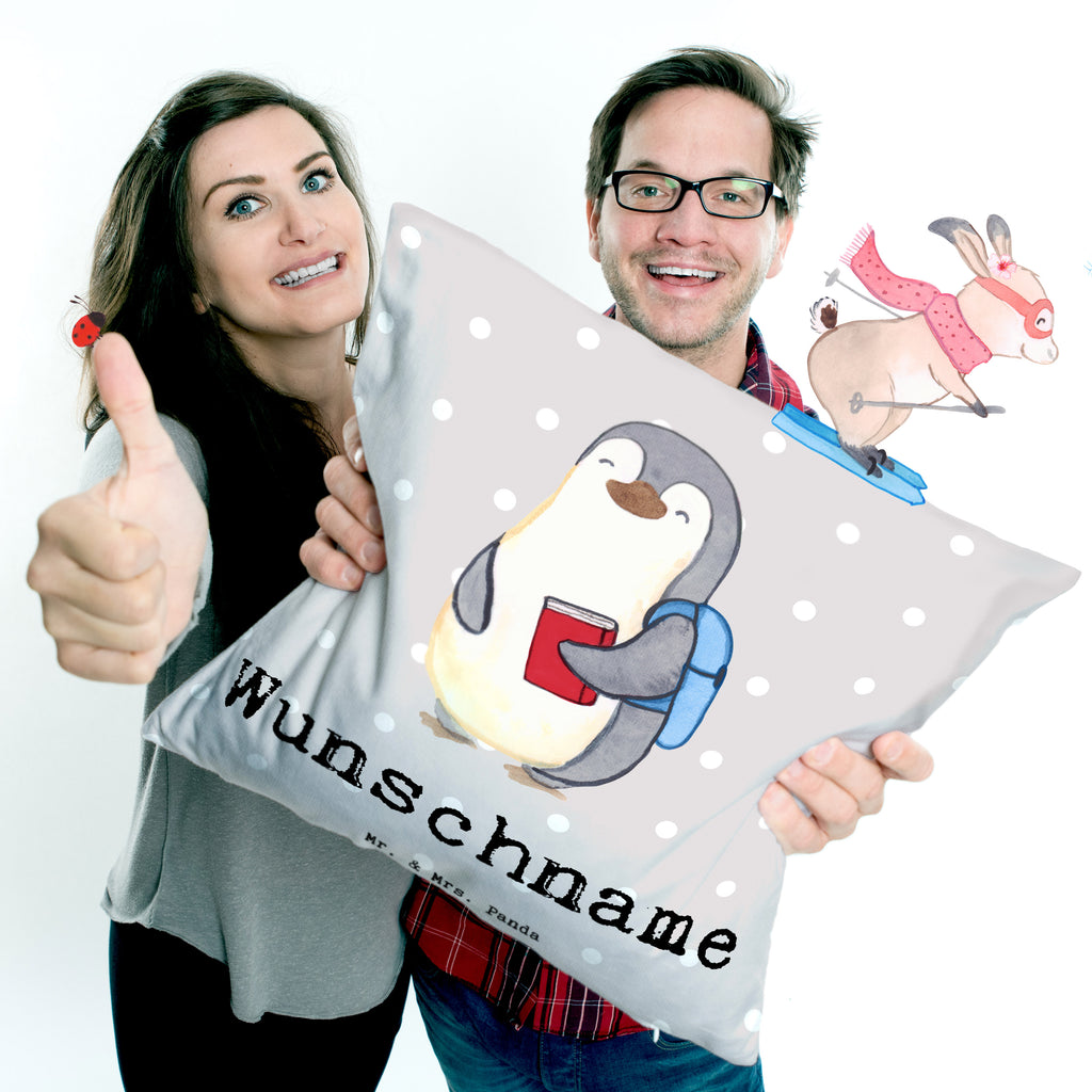 Personalisiertes Kissen Pinguin Bester Enkel der Welt Kissen, personalisiert, Name, Wunschname, bedrucken, Kopfkissen, für, Dankeschön, Geschenk, Schenken, Geburtstag, Geburtstagsgeschenk, Geschenkidee, Danke, Bedanken, Mitbringsel, Freude machen, Geschenktipp, Enkel, Enkelkind, Enkelsohn, Oma, Opa, Kind von Tochter, Kind von Sohn, Taufe, Großsohn