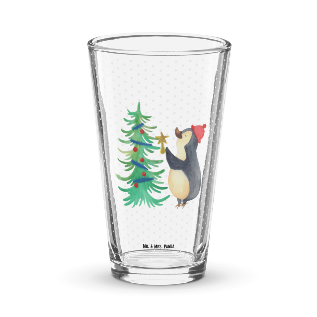 Premium Trinkglas Pinguin Weihnachtsbaum Trinkglas, Glas, Pint Glas, Bierglas, Cocktail Glas, Wasserglas, Winter, Weihnachten, Weihnachtsdeko, Nikolaus, Advent, Heiligabend, Wintermotiv, Pinguin