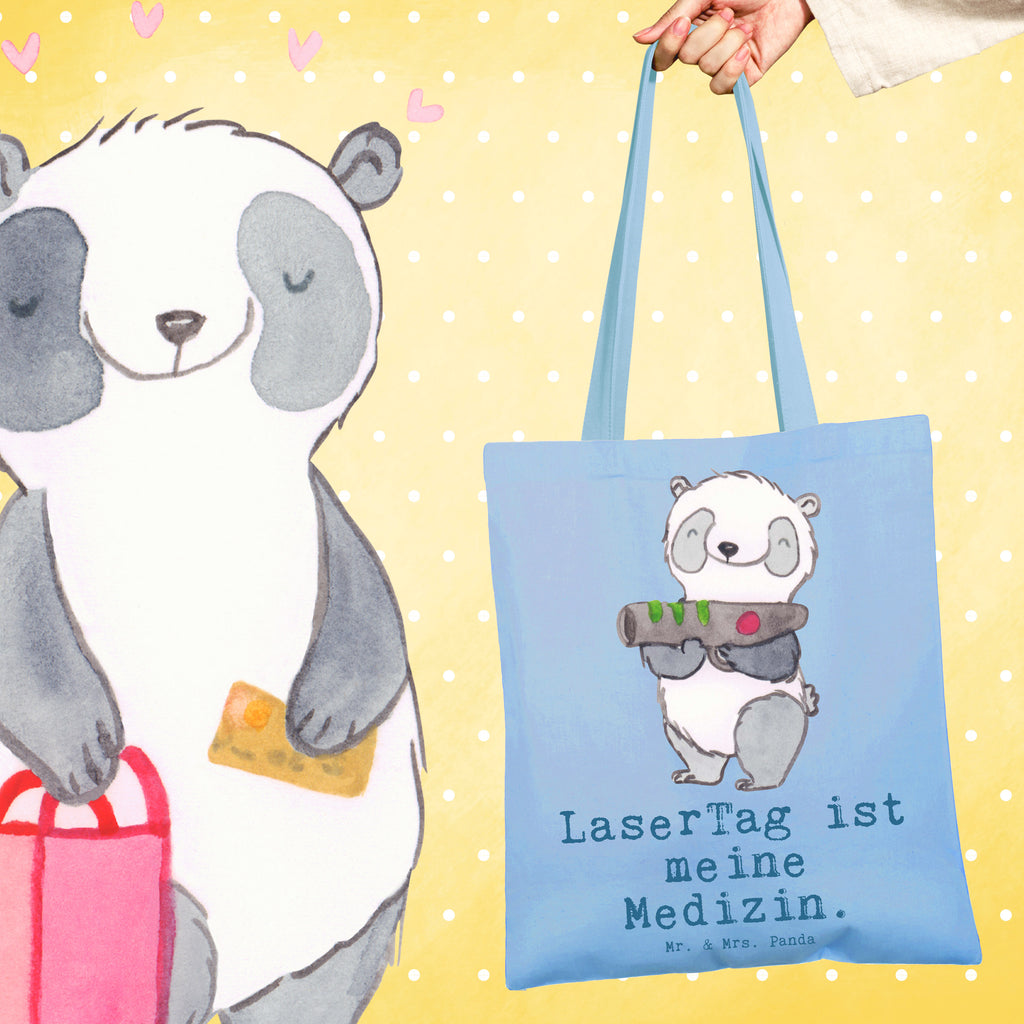 Tragetasche Panda LaserTag Medizin Beuteltasche, Beutel, Einkaufstasche, Jutebeutel, Stoffbeutel, Tasche, Shopper, Umhängetasche, Strandtasche, Schultertasche, Stofftasche, Tragetasche, Badetasche, Jutetasche, Einkaufstüte, Laptoptasche, Geschenk, Sport, Sportart, Hobby, Schenken, Danke, Dankeschön, Auszeichnung, Gewinn, Sportler, Lasertag, Lasergame Zentrum