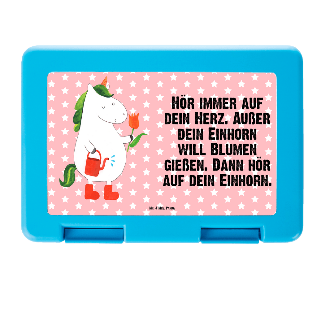 Brotdose Einhorn Gärtner Brotbox, Snackbox, Lunch box, Butterbrotdose, Brotzeitbox, Einhorn, Einhörner, Einhorn Deko, Pegasus, Unicorn, Luftballon, Gießkanne, Giesskanne, Lebenslust, Freude, Blume, Freundin, Garten, Stiefel