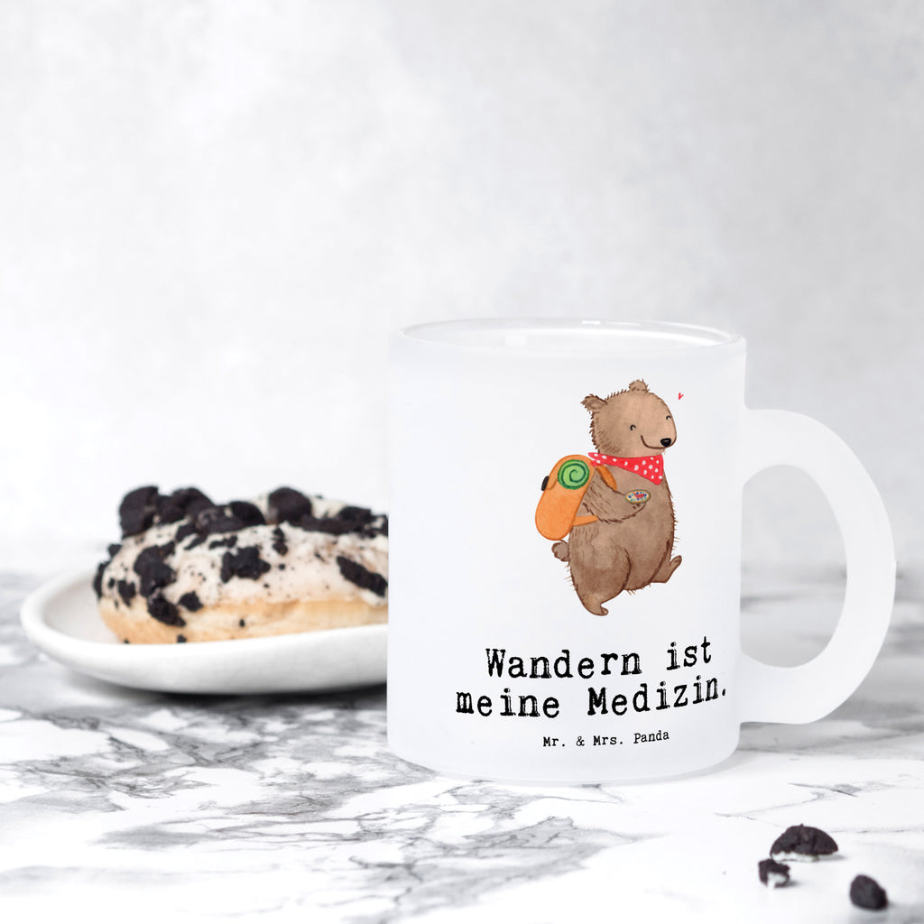 Teetasse Bär Wandern Medizin Teetasse, Teeglas, Teebecher, Tasse mit Henkel, Tasse, Glas Teetasse, Teetasse aus Glas, Geschenk, Sport, Sportart, Hobby, Schenken, Danke, Dankeschön, Auszeichnung, Gewinn, Sportler, Wandern, Bergsteigen, Wintertouren, Outdoor Sport, Freizeitsport, Spazieren, Natur entdecken