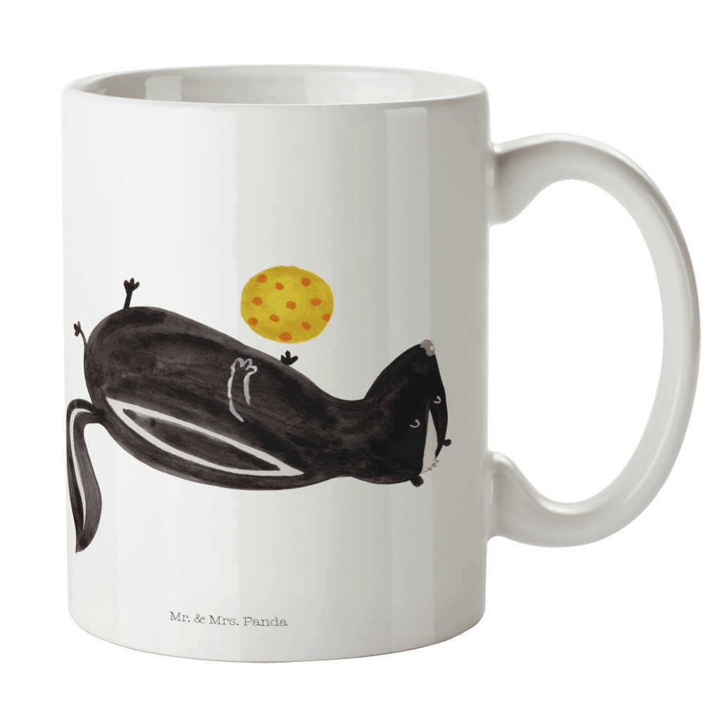 Tasse Stinktier Ball Tasse, Kaffeetasse, Teetasse, Becher, Kaffeebecher, Teebecher, Keramiktasse, Porzellantasse, Büro Tasse, Geschenk Tasse, Tasse Sprüche, Tasse Motive, Kaffeetassen, Tasse bedrucken, Designer Tasse, Cappuccino Tassen, Schöne Teetassen, Stinktier, Skunk, Wildtier, Raubtier, Stinker, Stinki, verspielt, Weisheit