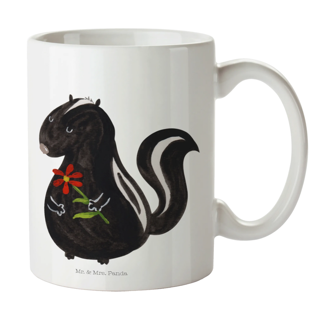 Tasse Stinktier Blume Tasse, Kaffeetasse, Teetasse, Becher, Kaffeebecher, Teebecher, Keramiktasse, Porzellantasse, Büro Tasse, Geschenk Tasse, Tasse Sprüche, Tasse Motive, Kaffeetassen, Tasse bedrucken, Designer Tasse, Cappuccino Tassen, Schöne Teetassen, Stinktier, Skunk, Wildtier, Raubtier, Stinker, Stinki, Tagträumer, verträumt, Dreams, Träume