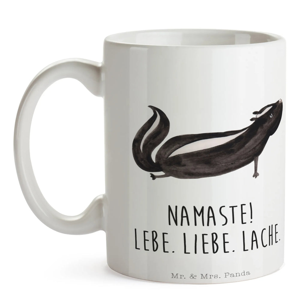 Tasse Stinktier Yoga Tasse, Kaffeetasse, Teetasse, Becher, Kaffeebecher, Teebecher, Keramiktasse, Porzellantasse, Büro Tasse, Geschenk Tasse, Tasse Sprüche, Tasse Motive, Kaffeetassen, Tasse bedrucken, Designer Tasse, Cappuccino Tassen, Schöne Teetassen, Stinktier, Skunk, Wildtier, Raubtier, Stinker, Stinki, Yoga, Namaste, Lebe, Liebe, Lache