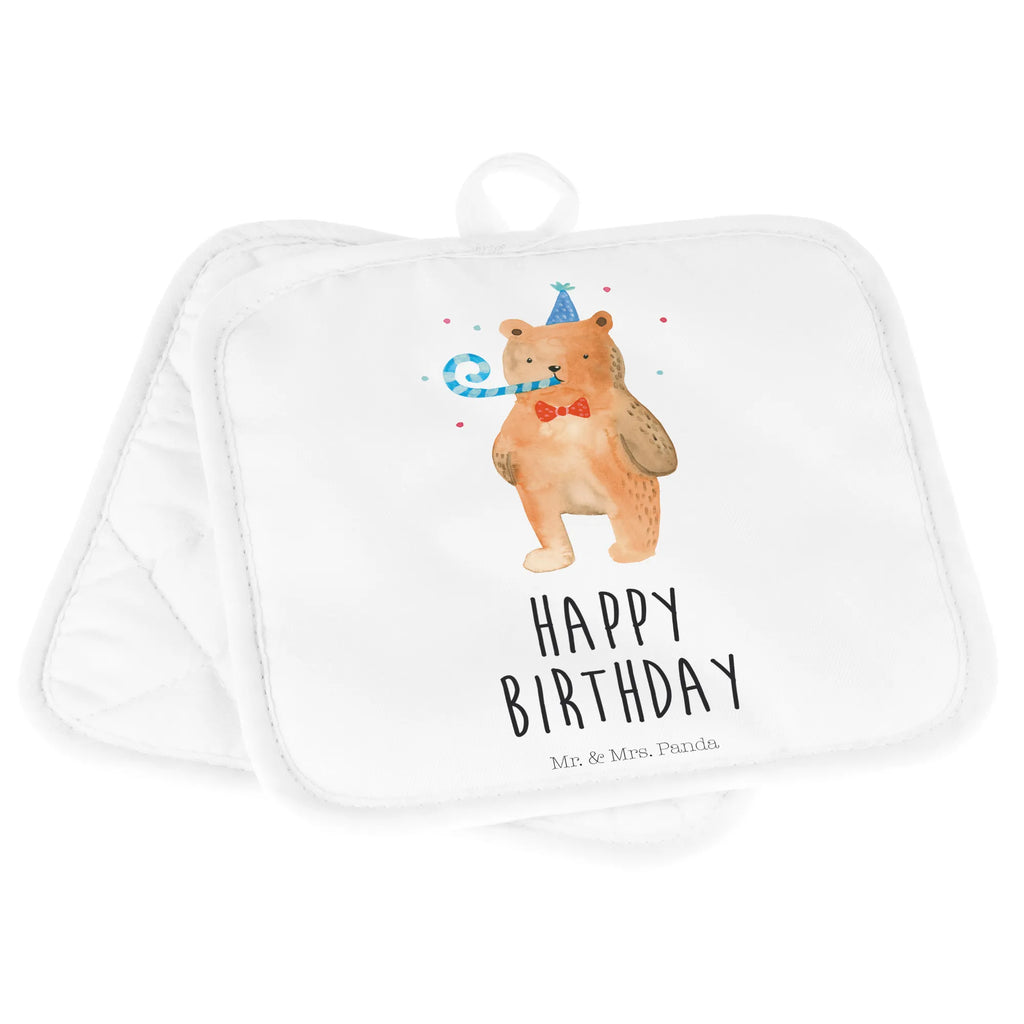 2er Set Topflappen  Bär Geburtstag Topflappen, Topfuntersetzer, Ofenhandschuh, Topflappen Set, Topflappen lustig, Topflappen mit Spruch, Ofenhandschuhe, Topfhandschuhe, Topfhandschuh, Topflappenset, Topflappen 2er Set, Schöne Topflappen, Bär, Teddy, Teddybär, Happy Birthday, Alles Gute, Glückwunsch, Geburtstag