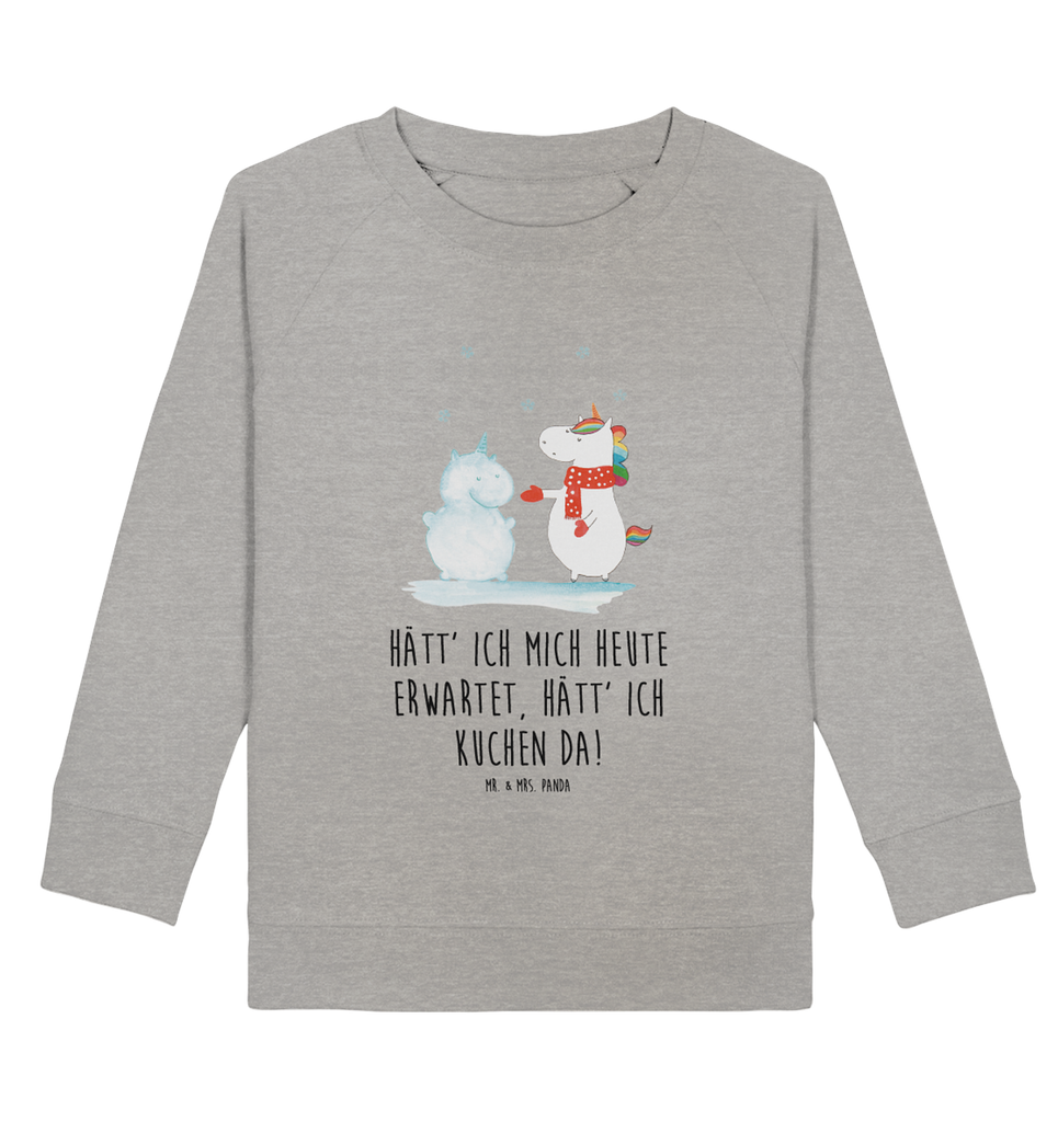 Organic Kinder Pullover Einhorn Schneemann Kinder Pullover, Kinder Sweatshirt, Jungen, Mädchen, Einhorn, Einhörner, Einhorn Deko, Pegasus, Unicorn, Schneemann, Winter, Schnee, Kuchen, Weihnachten, kalt, Mütze, Handschuhe, X-Mas