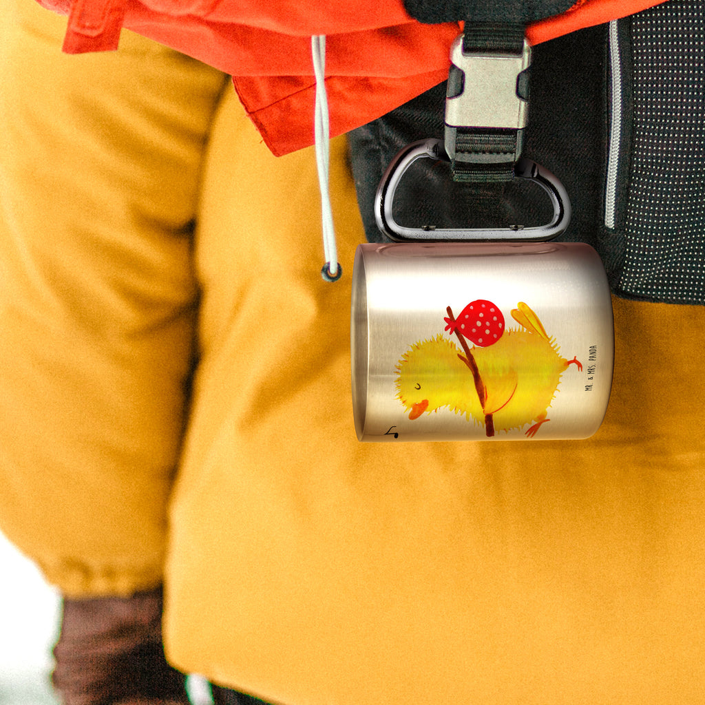 Edelstahlbecher Küken Wanderer Edelstahltasse, Karabiner, Edelstahlbecher, Outdoor, Camping, Tasse, Becher, Ostern, Osterhase, Ostergeschenke, Osternest, Osterdeko, Geschenke zu Ostern, Ostern Geschenk, Ostergeschenke Kinder, Ostern Kinder, Küken, Osterei, Ostereier, Ei, Frühlingsgefühle, Freude, Grüße, liebe Grüße, Frohe Ostern, Ostergrüße, Flausen, Wunder, Reisen, Weltenbummler, Zeit, Zeitmanagement, Backpacker