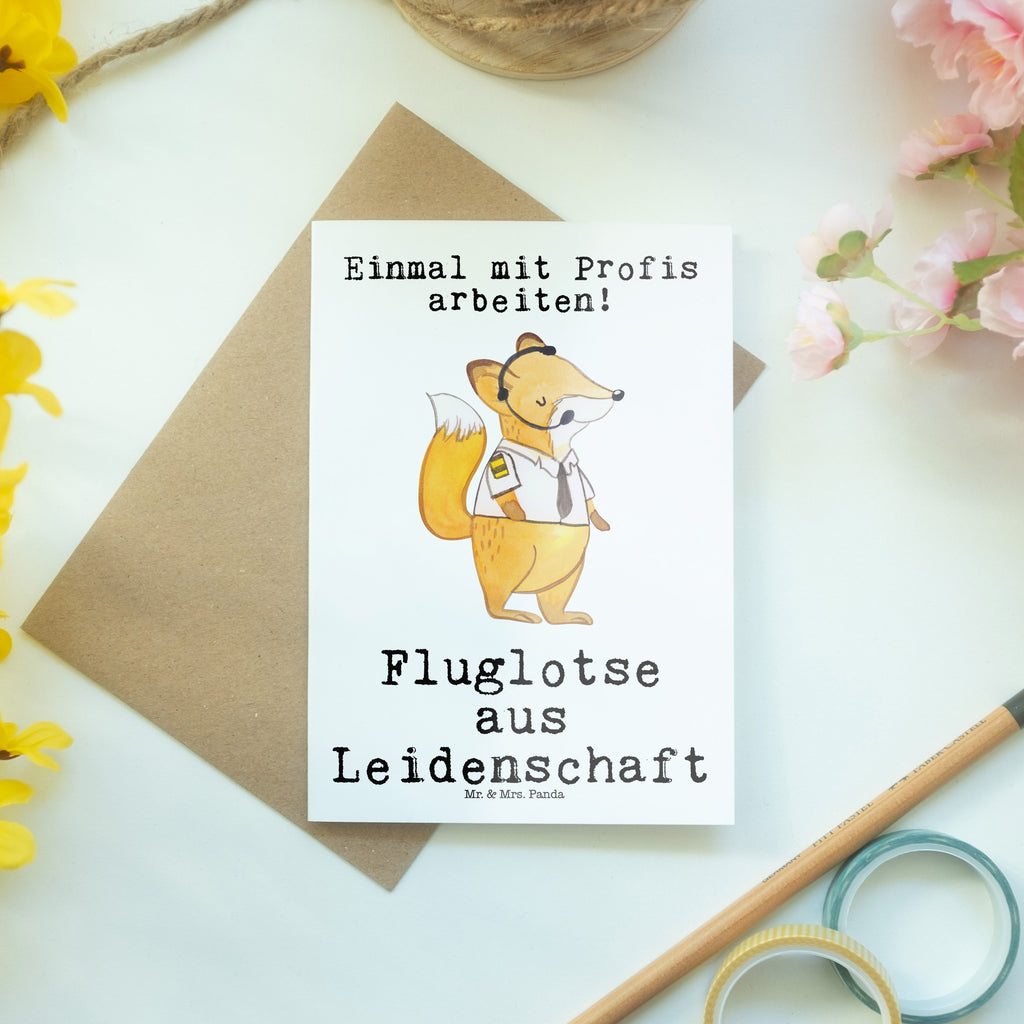 Grußkarte Fluglotse aus Leidenschaft Grußkarte, Klappkarte, Einladungskarte, Glückwunschkarte, Hochzeitskarte, Geburtstagskarte, Karte, Ansichtskarten, Beruf, Ausbildung, Jubiläum, Abschied, Rente, Kollege, Kollegin, Geschenk, Schenken, Arbeitskollege, Mitarbeiter, Firma, Danke, Dankeschön, Fluglotse, Flugverkehrsleiter, Luftfahrtpersonal, Flugsicherung